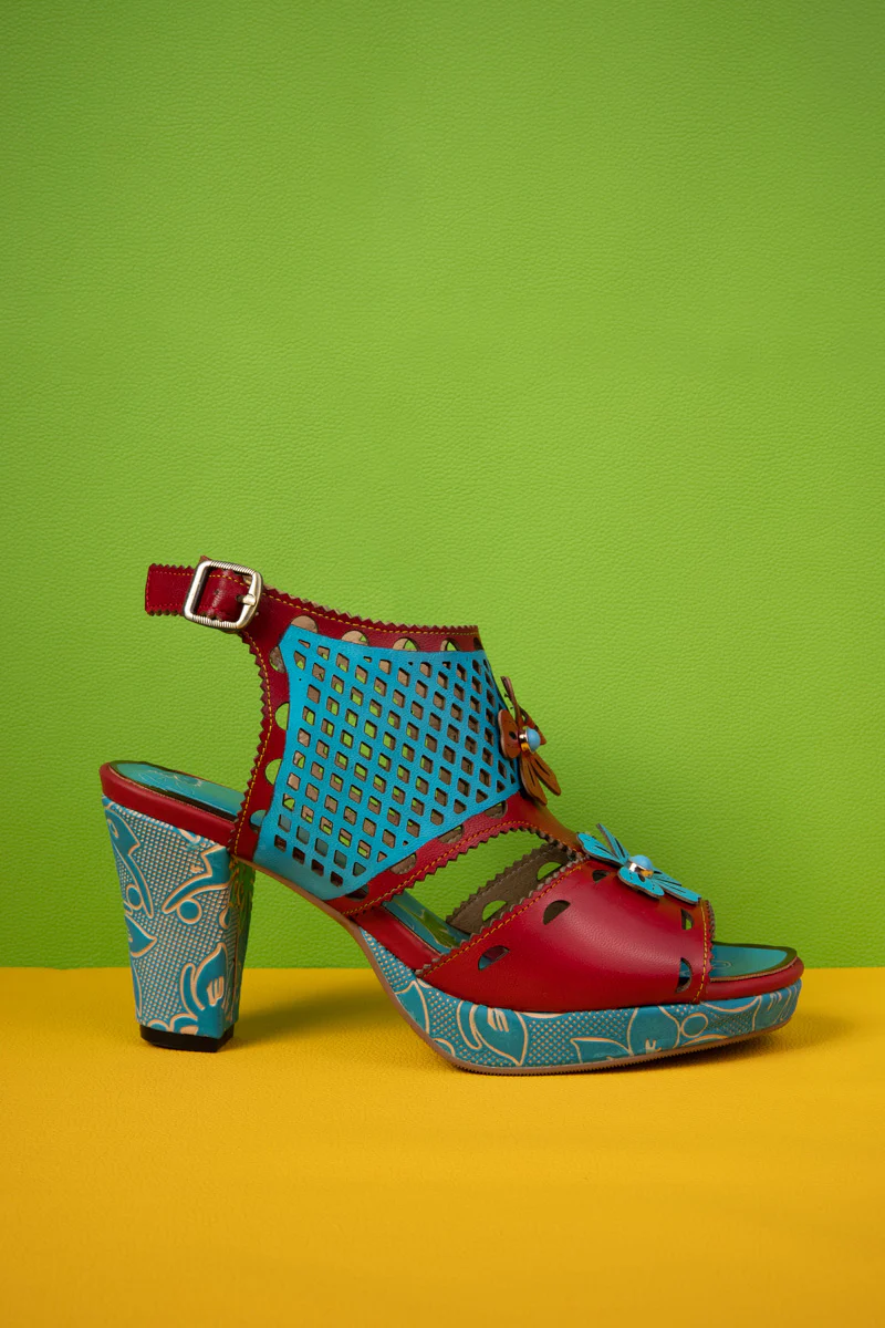 Soffia | Vivien Diamond Perforated Cut-Out Leather Slingback - Image 9