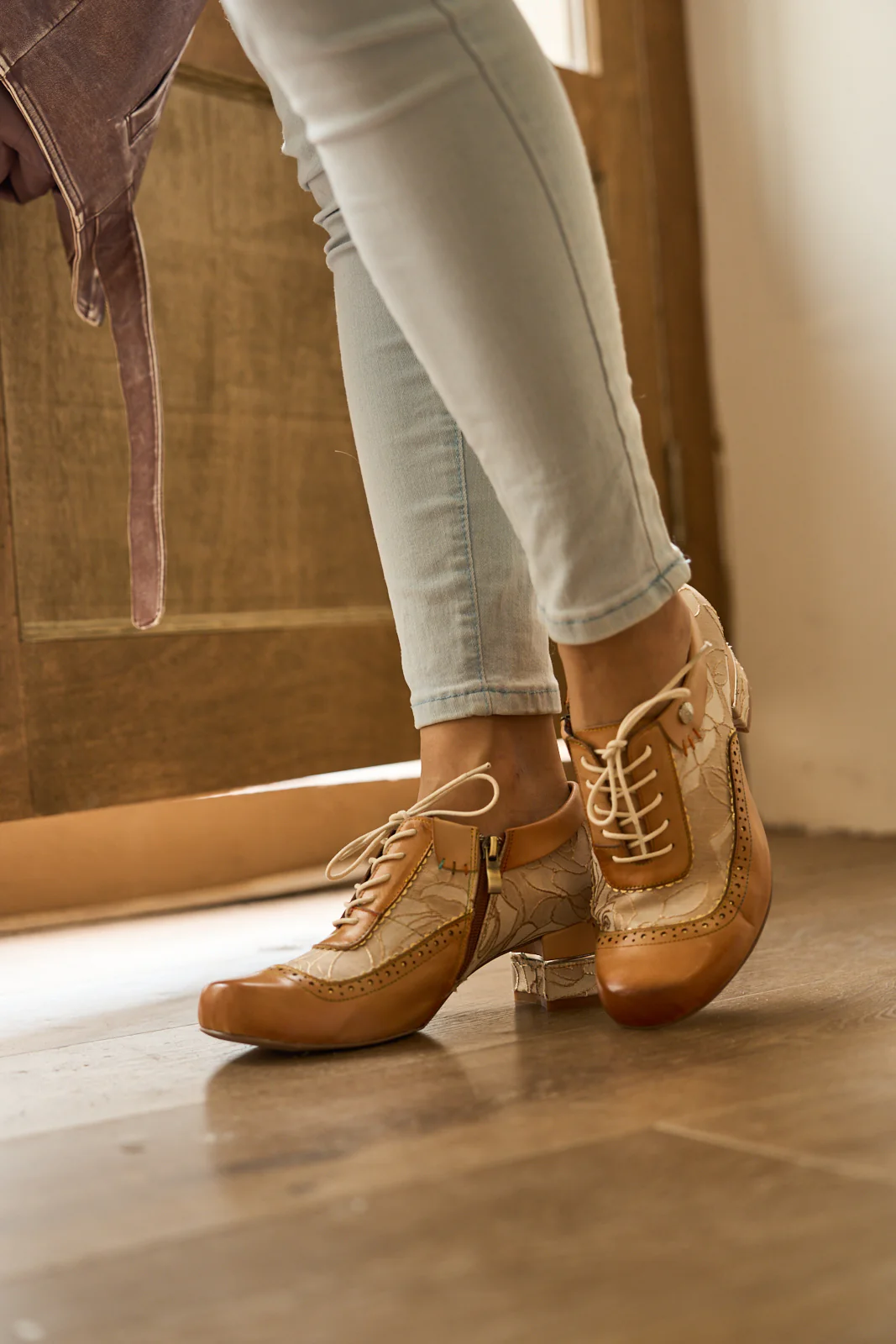 Soffia | Walk In Roses Jacquard Leather Oxford Brogues - Image 10