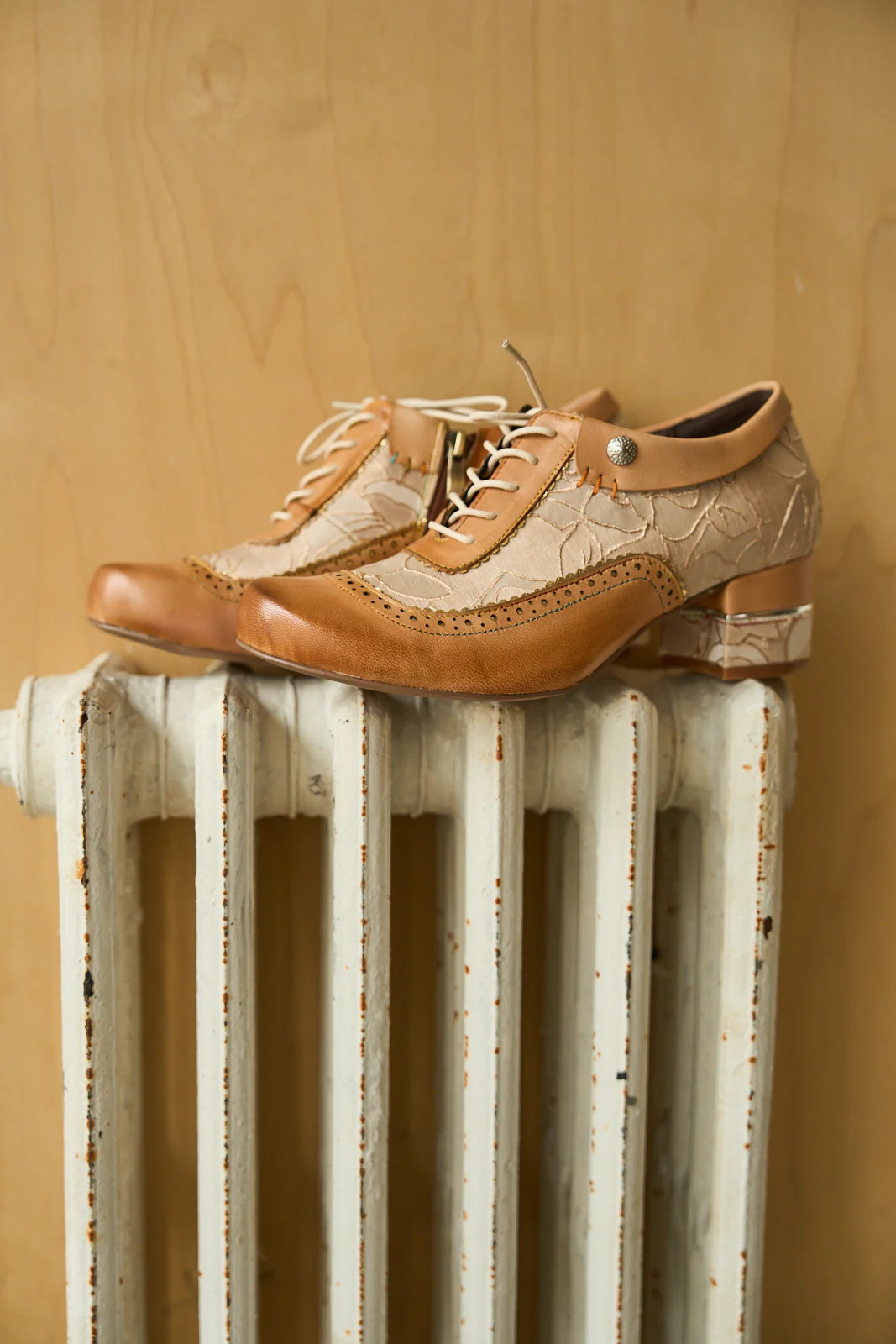 Soffia | Walk In Roses Jacquard Leather Oxford Brogues - Image 12