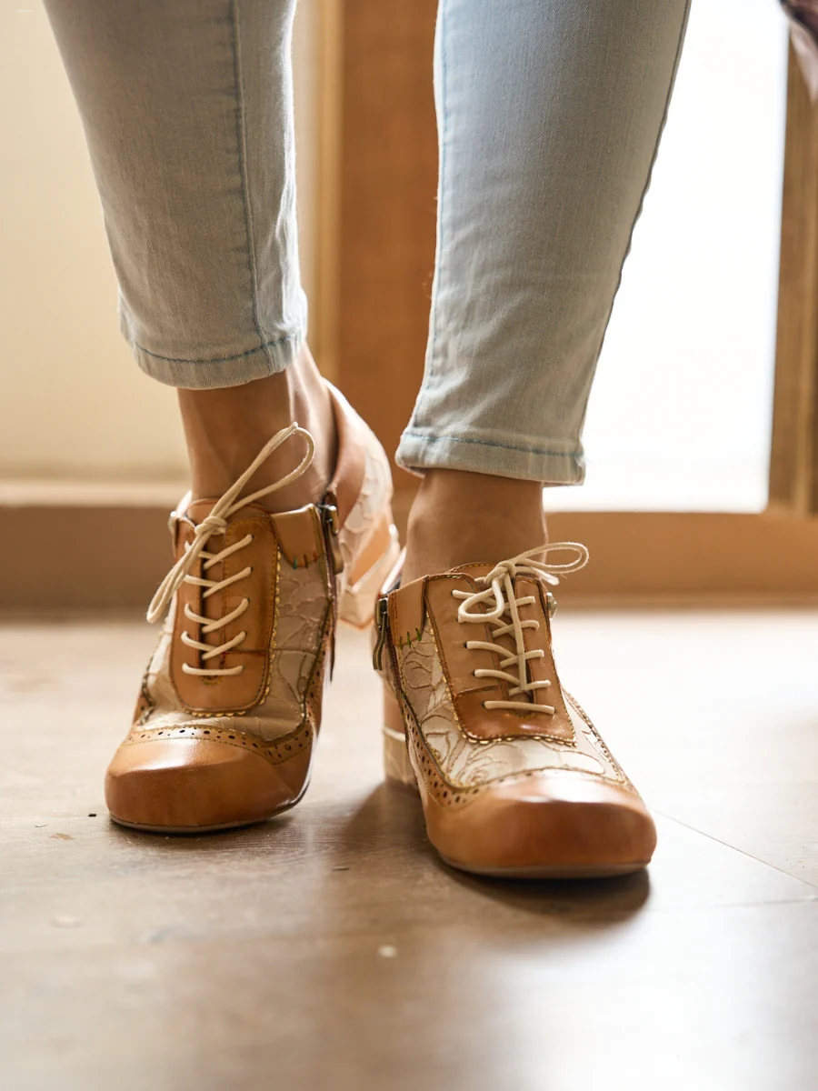Soffia | Walk In Roses Jacquard Leather Oxford Brogues - Image 6
