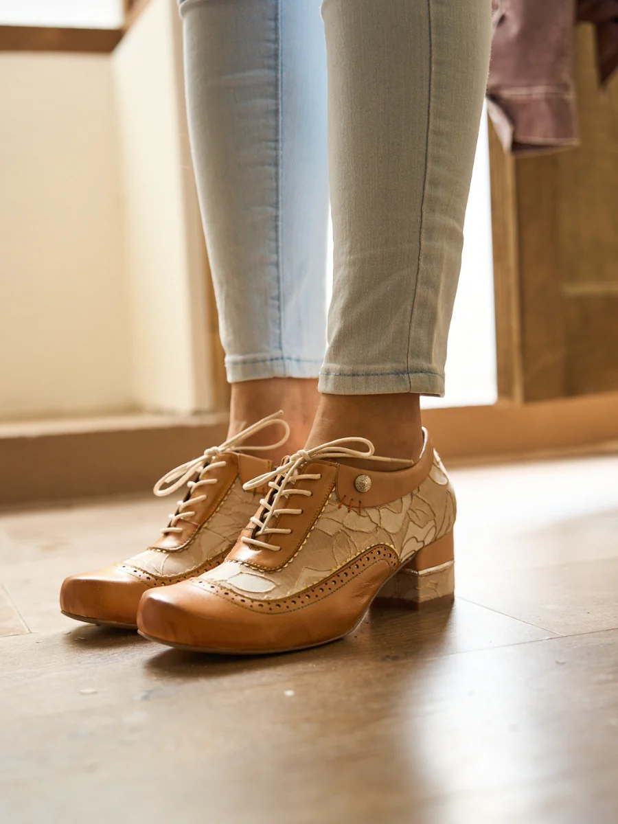 Soffia | Walk In Roses Jacquard Leather Oxford Brogues - Image 9