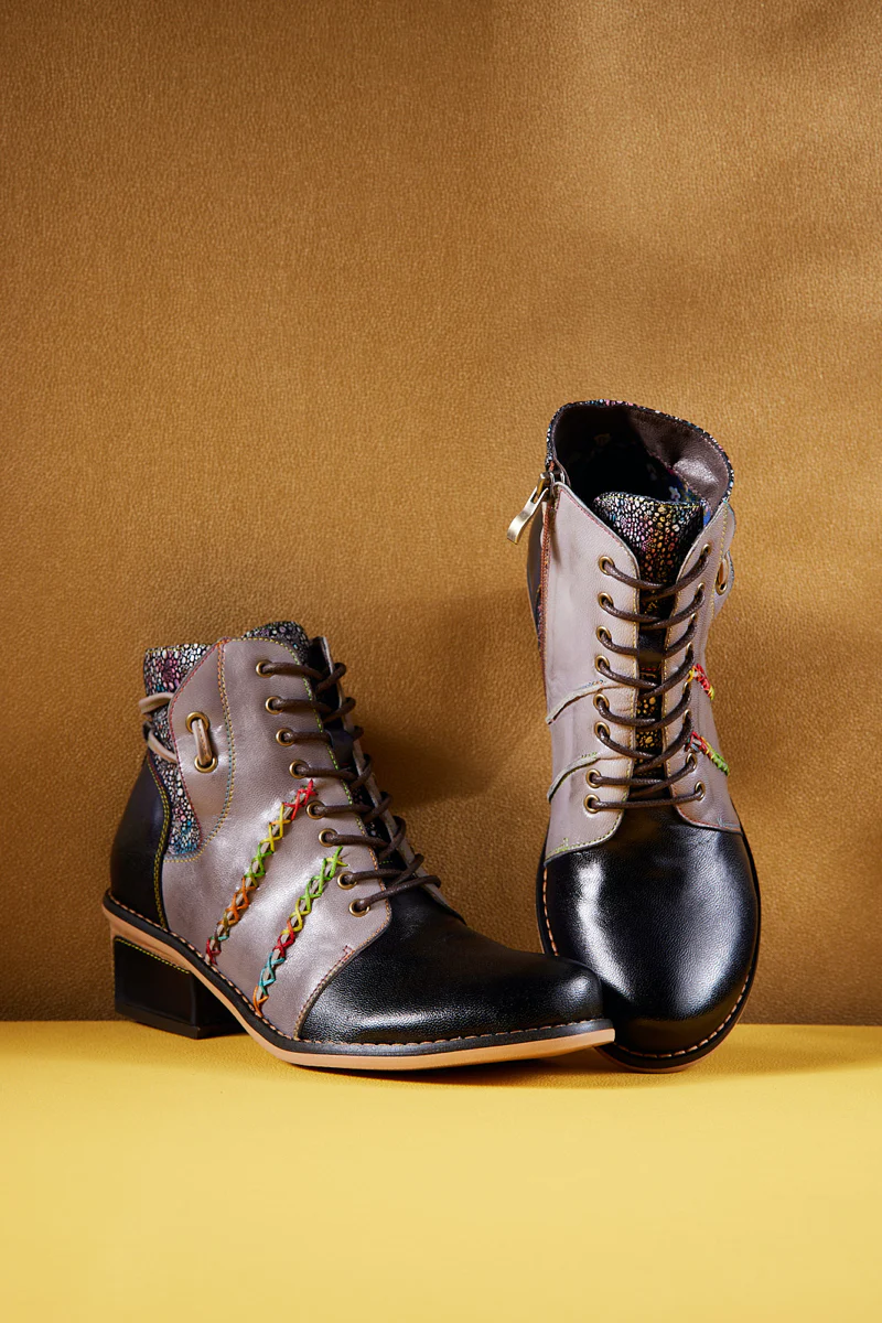 Soffia | Warner Stitching Leather Oxford - Grey - Image 8
