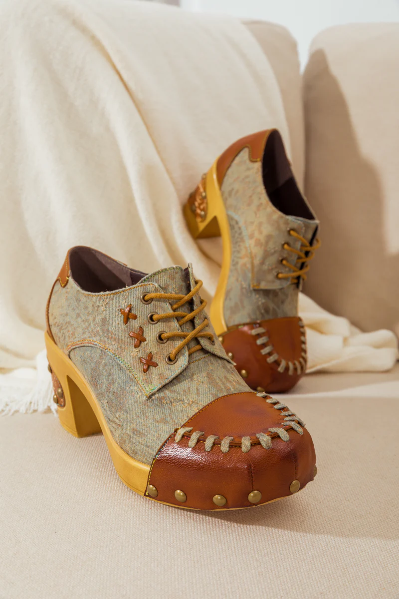 SOFFIA | WHIP-STITCH LEATHER CANVAS PUMP - Image 8