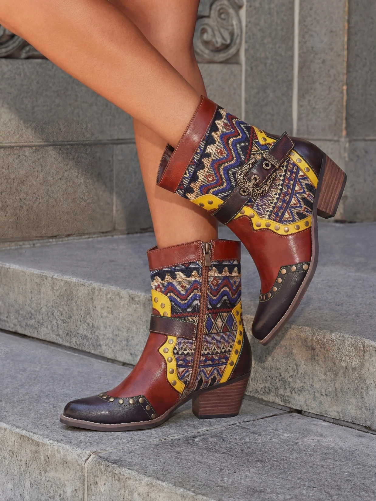 Soffia | Wild Boho Leather Western Boots - Image 3