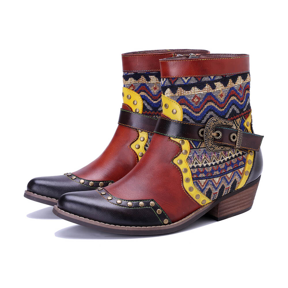 Soffia | Wild Boho Leather Western Boots - Image 5