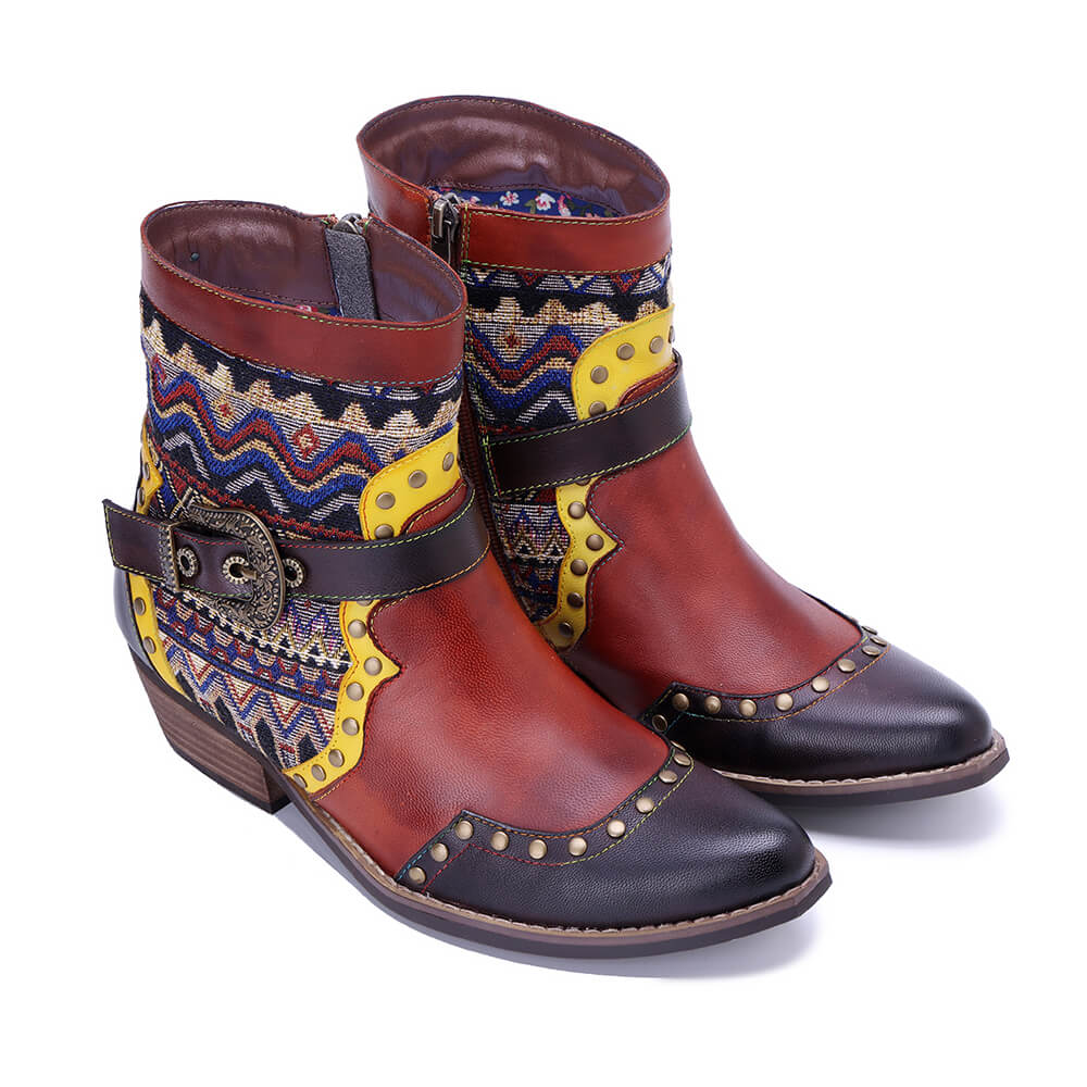 Soffia | Wild Boho Leather Western Boots - Image 7
