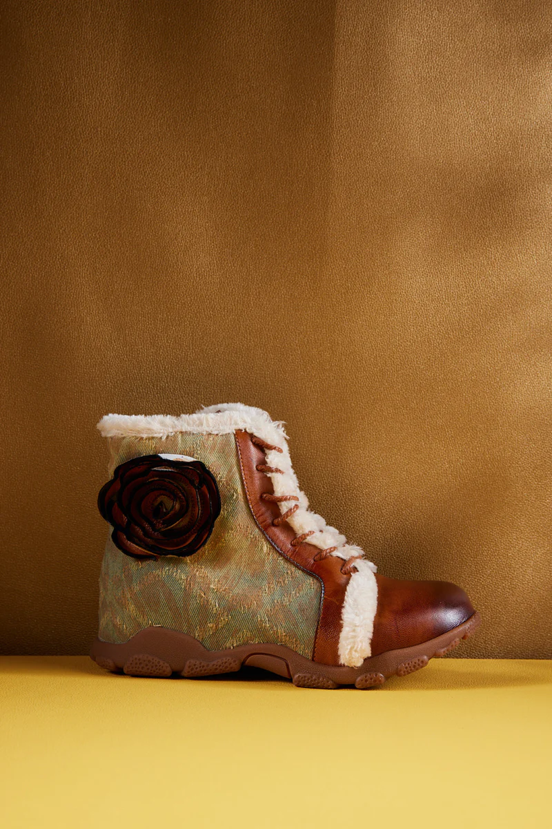 Soffia | Wildrose Shearling Leather Combat Boots - Image 11