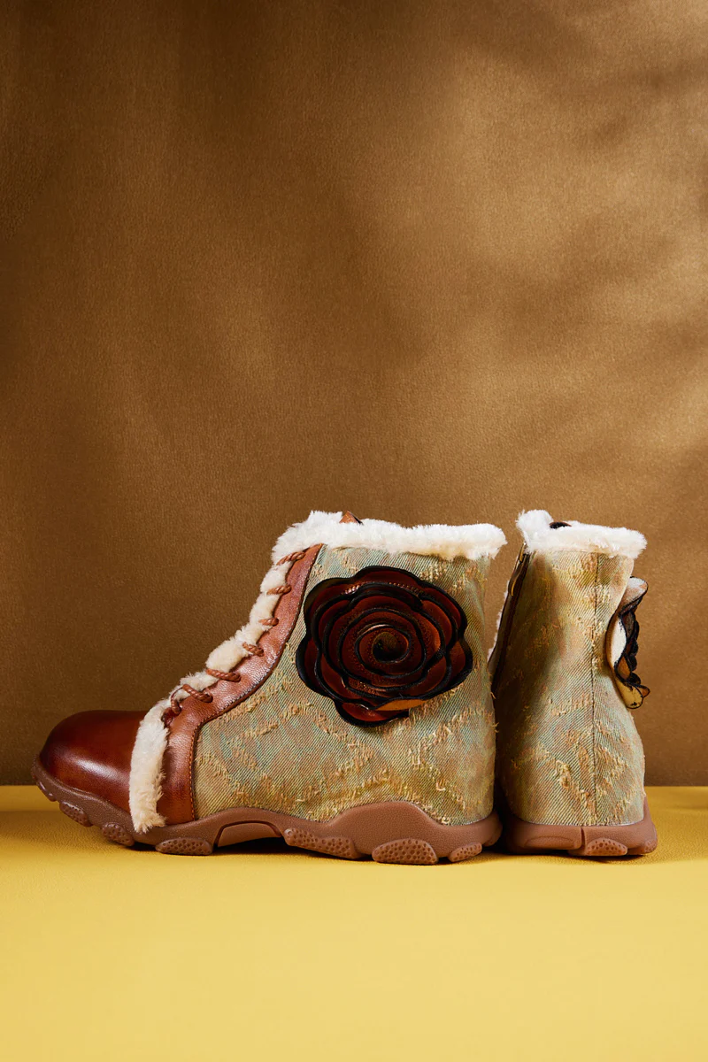 Soffia | Wildrose Shearling Leather Combat Boots - Image 12