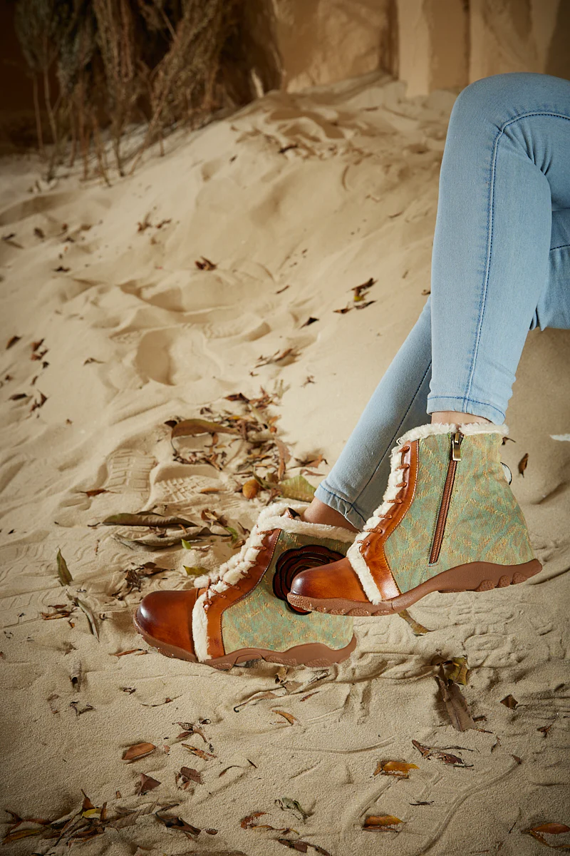 Soffia | Wildrose Shearling Leather Combat Boots - Image 8