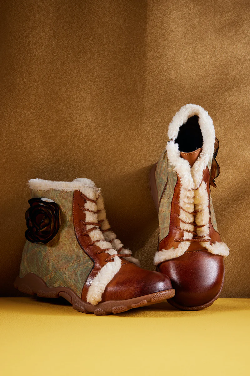 Soffia | Wildrose Shearling Leather Combat Boots - Image 9