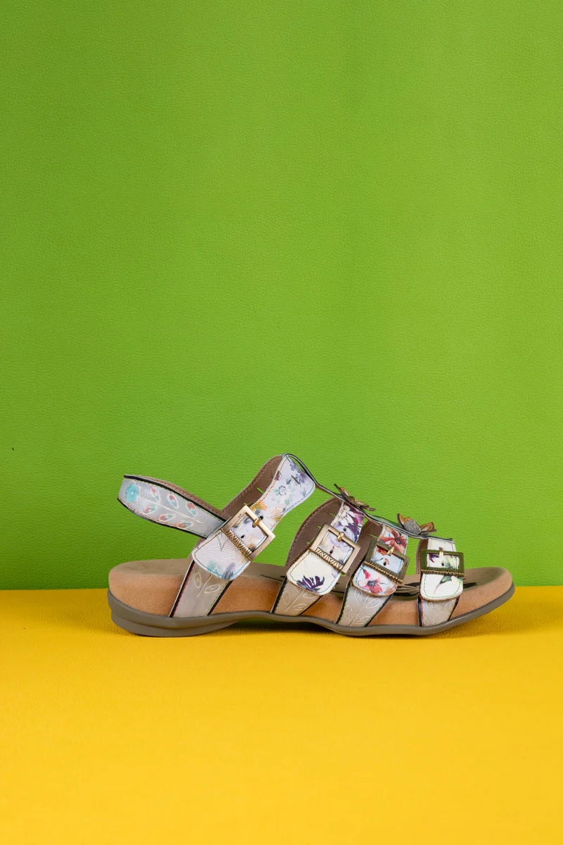 Soffia | Willa Floral Footbed Leather Strappy Sandal - Image 11