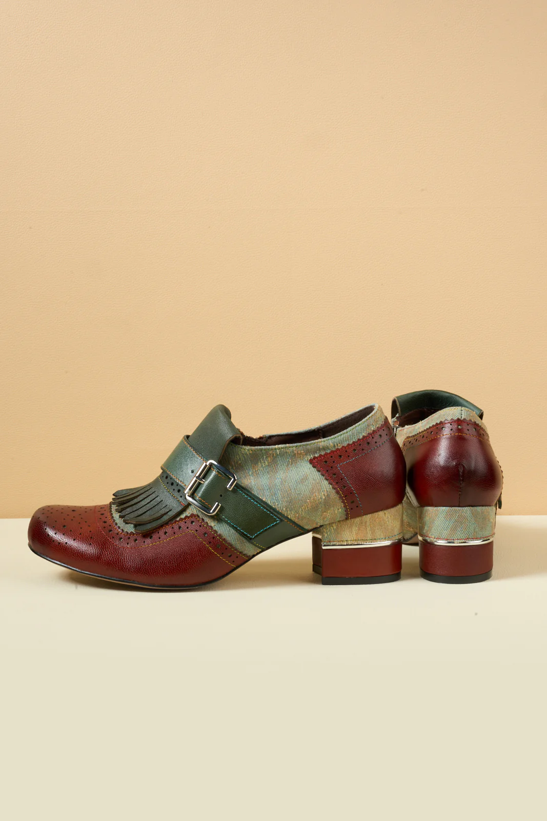Soffia | Willah Jacquard Tassel Leather Oxford Brogues - Image 11