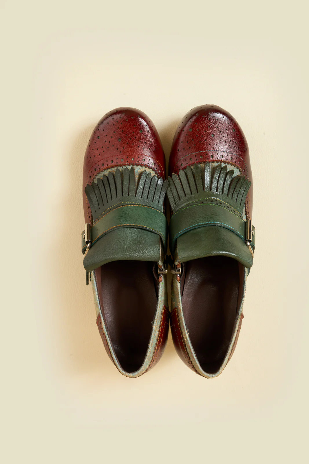Soffia | Willah Jacquard Tassel Leather Oxford Brogues - Image 12