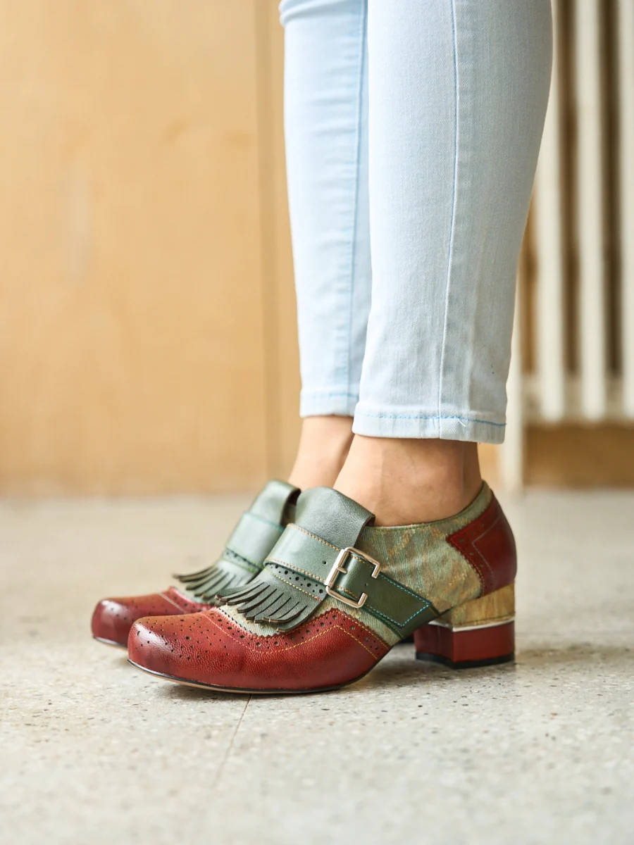 Soffia | Willah Jacquard Tassel Leather Oxford Brogues - Image 2