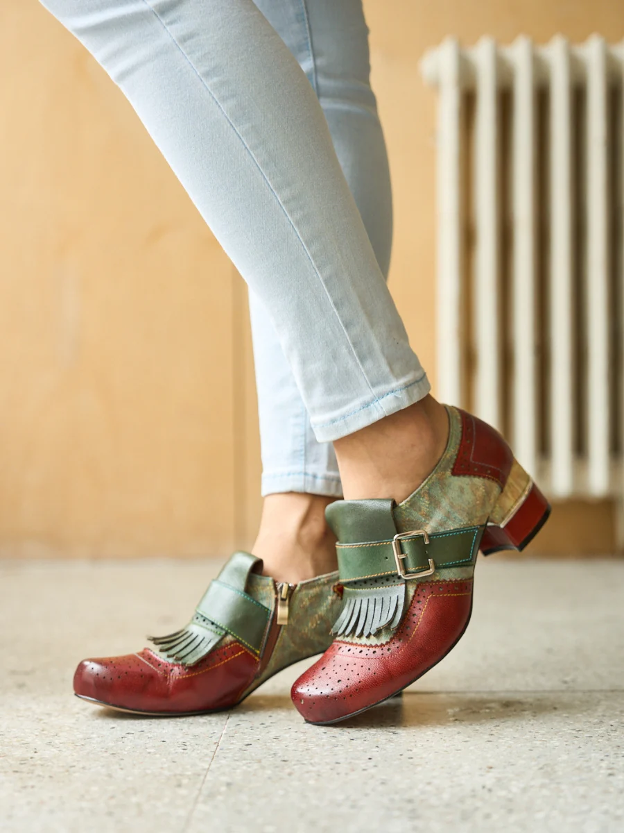 Soffia | Willah Jacquard Tassel Leather Oxford Brogues - Image 3
