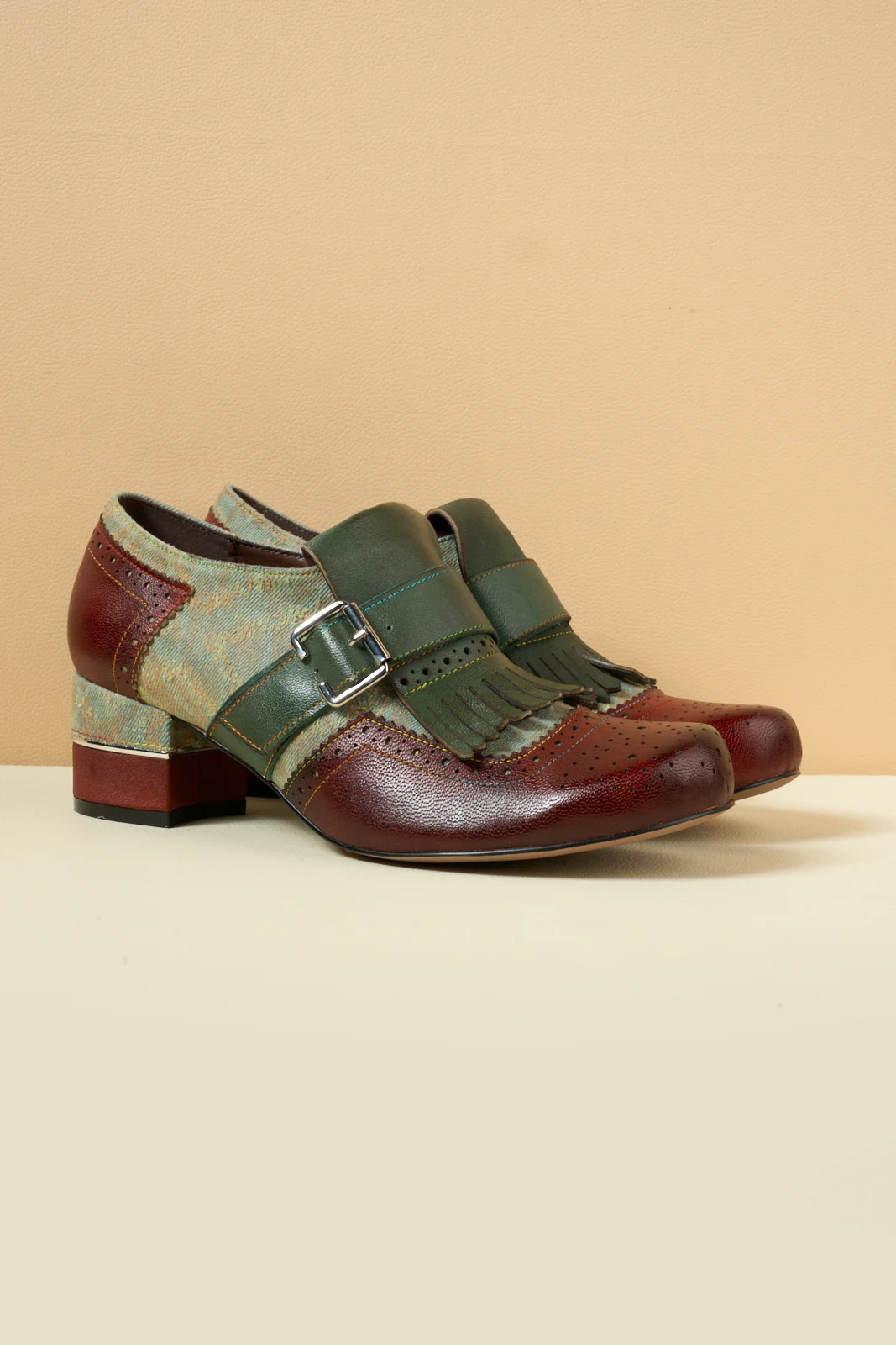 Soffia | Willah Jacquard Tassel Leather Oxford Brogues - Image 9
