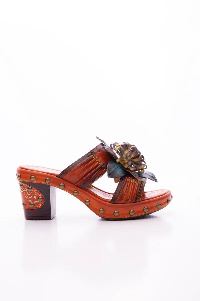 SOFFIA | WISH UPON A DREAM STUDDED FLORAL LEATHER MULE - Image 11