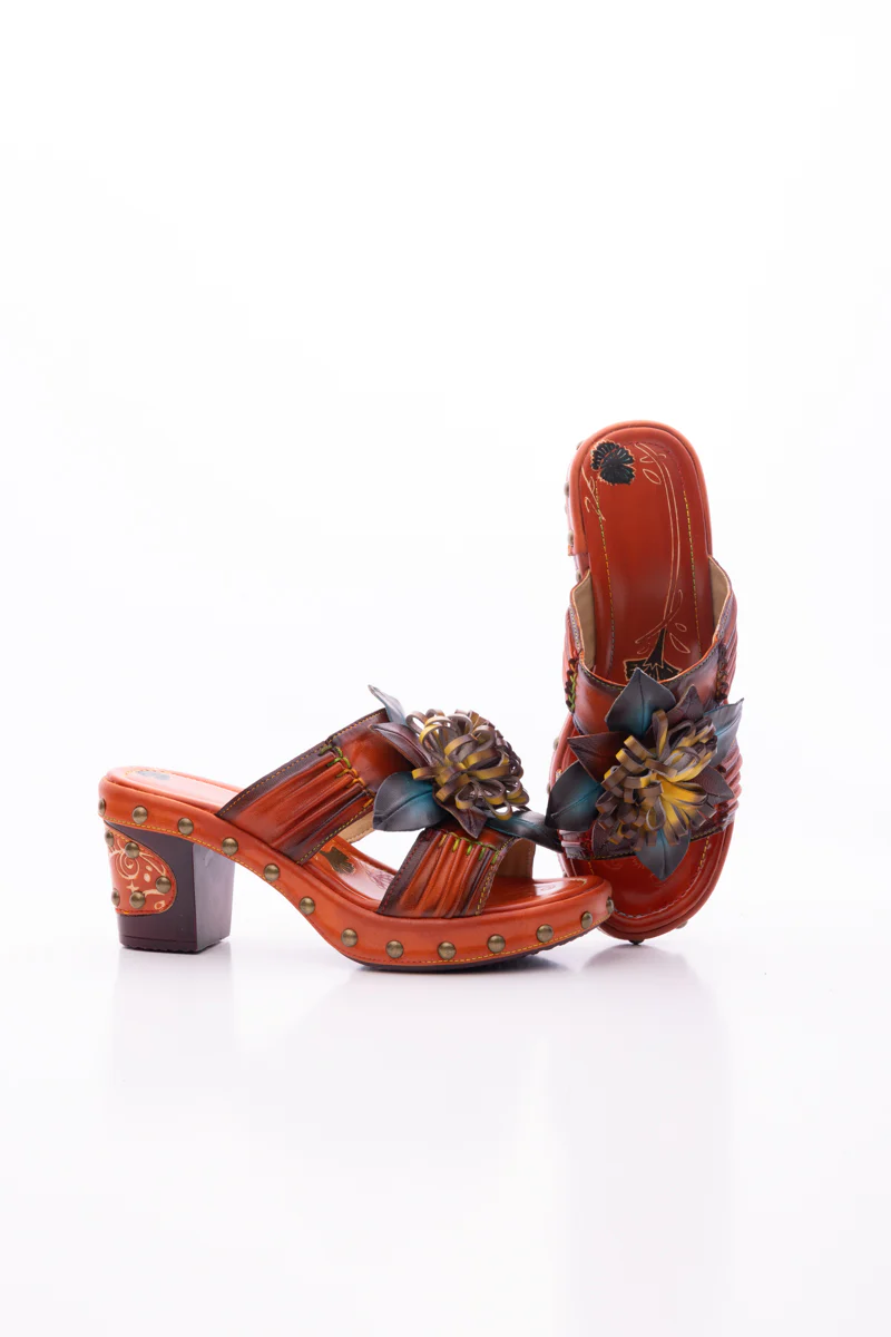 SOFFIA | WISH UPON A DREAM STUDDED FLORAL LEATHER MULE - Image 12