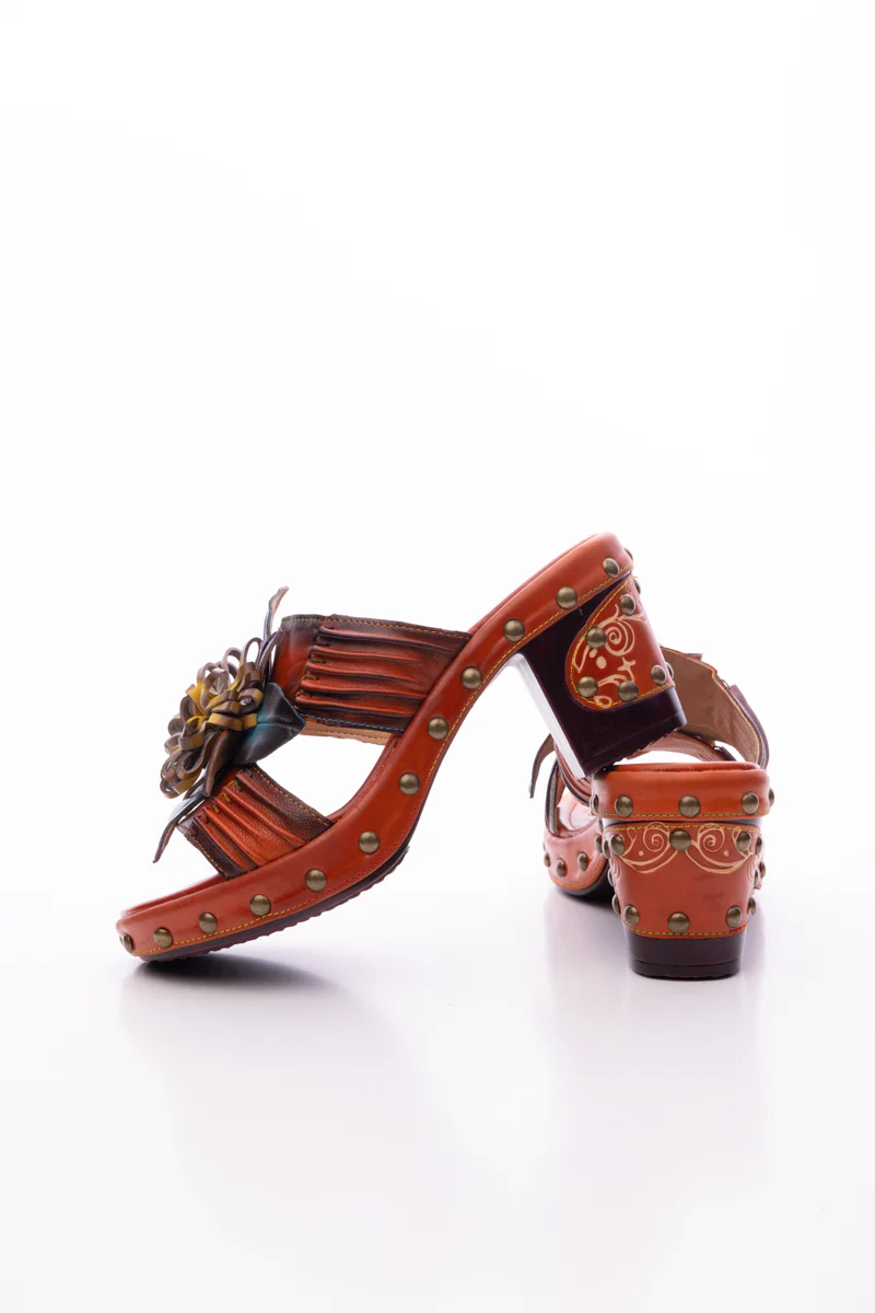 SOFFIA | WISH UPON A DREAM STUDDED FLORAL LEATHER MULE - Image 13