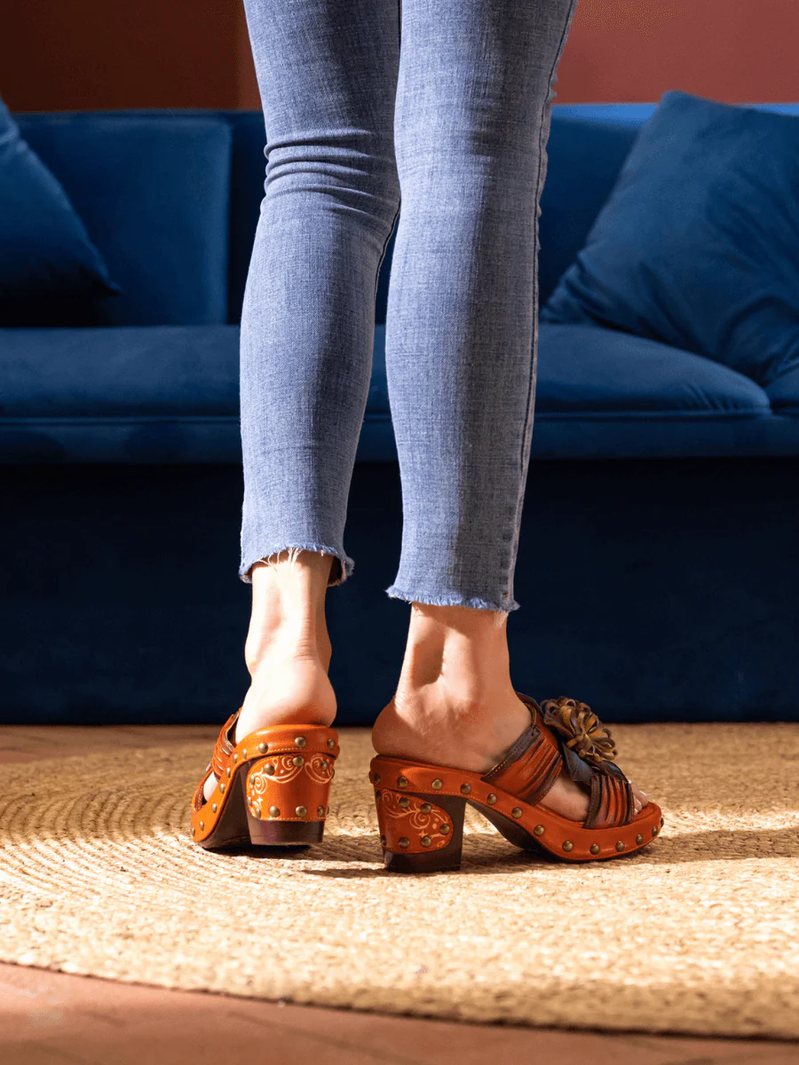 SOFFIA | WISH UPON A DREAM STUDDED FLORAL LEATHER MULE - Image 8