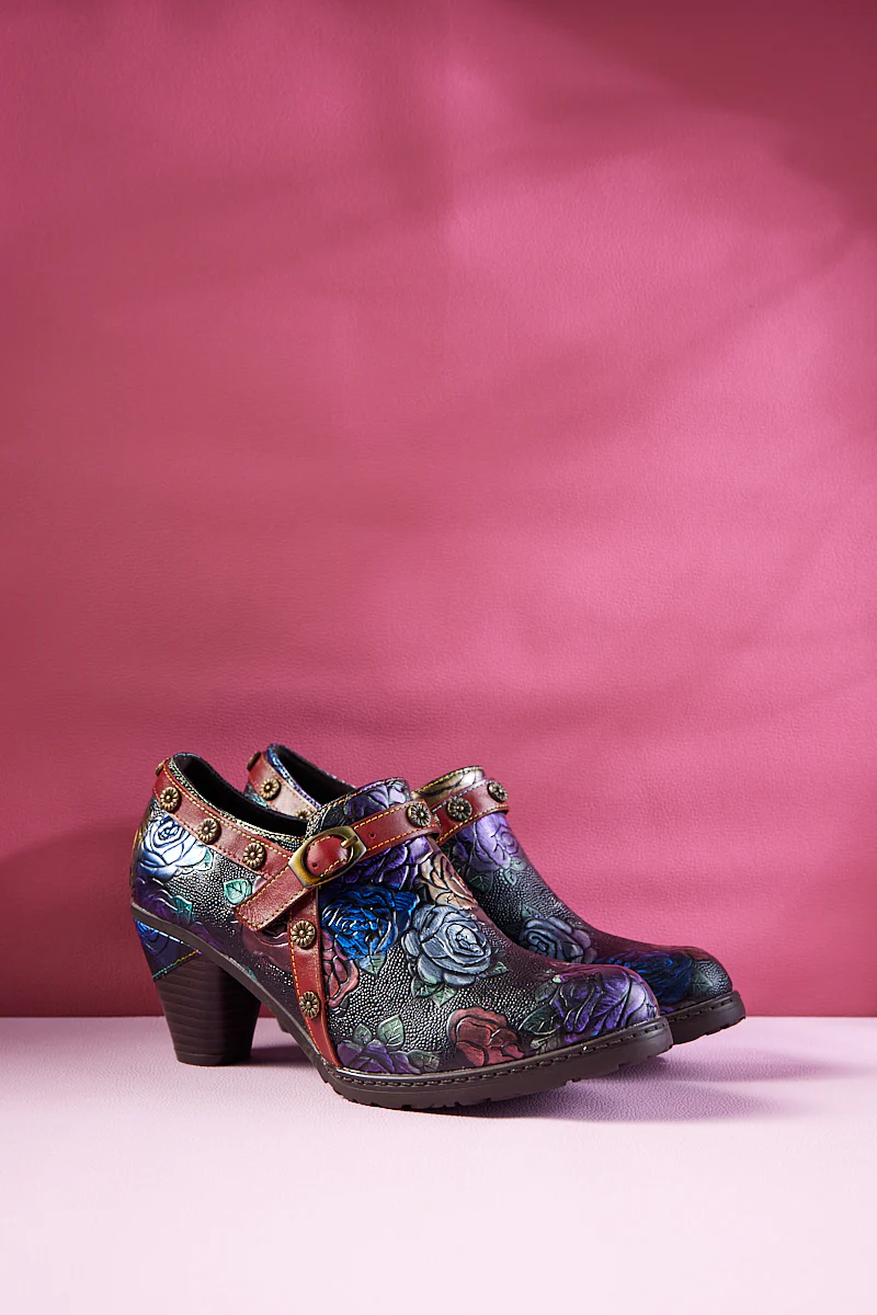 Soffia | Zandra Rose Embossed Leather Bootie - Image 7