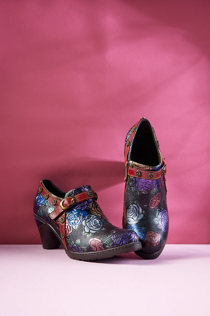 Soffia | Zandra Rose Embossed Leather Bootie - Image 8