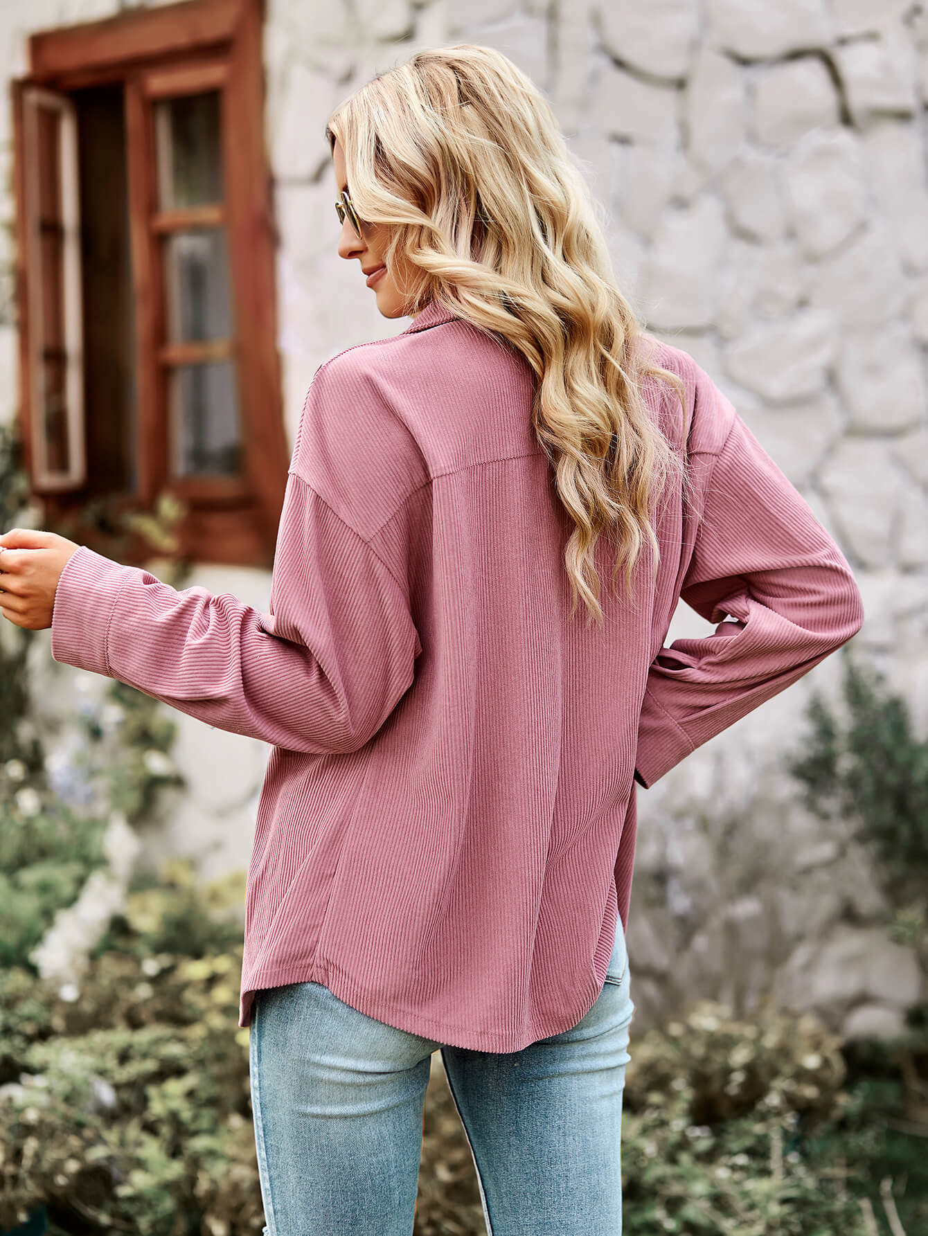 SOFIA COTTON BLEND FRENCH SHACKET - PINK - Image 2