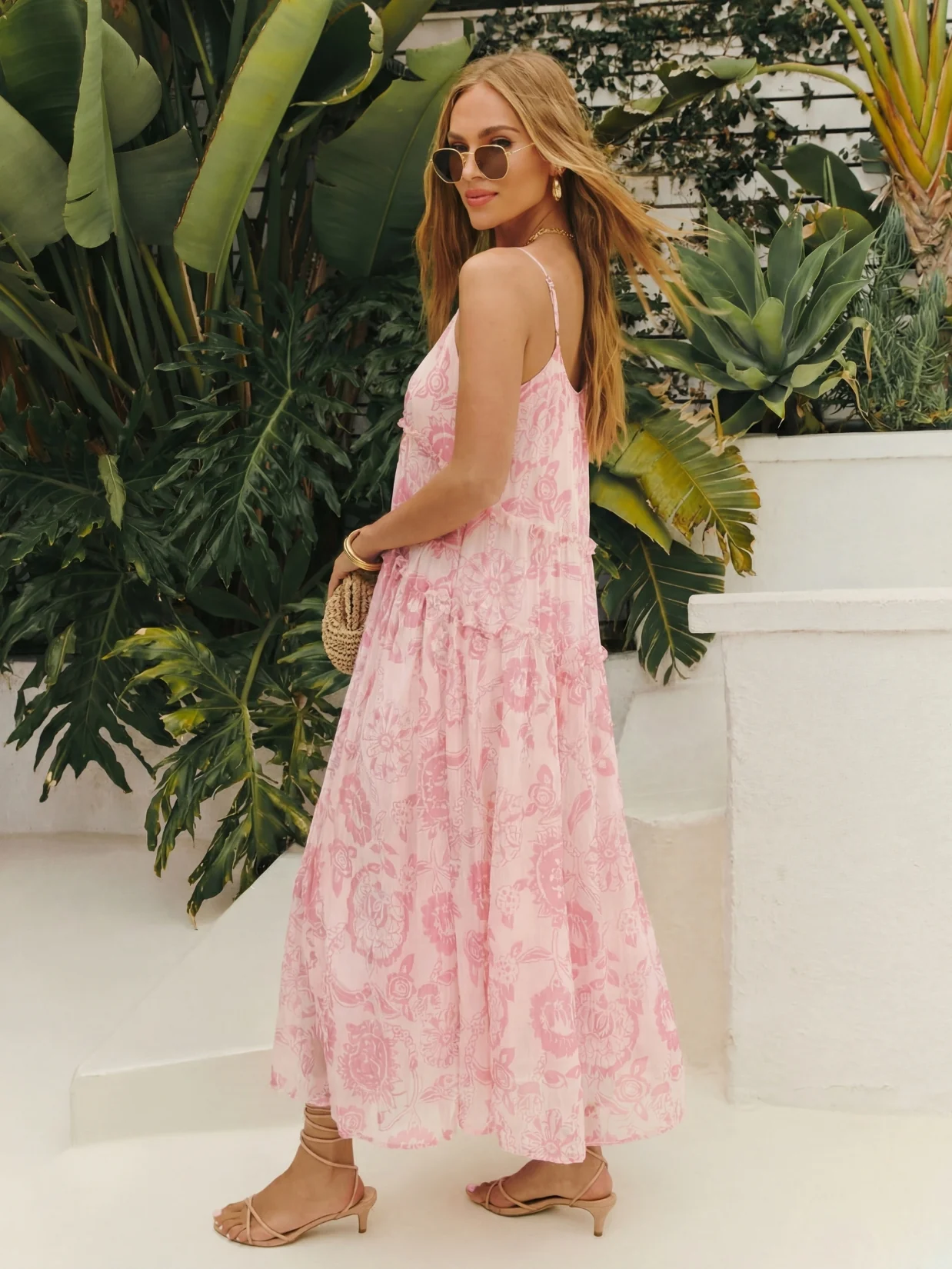 Soleil Printed Chiffon Maxi Dress - lilac - Image 3