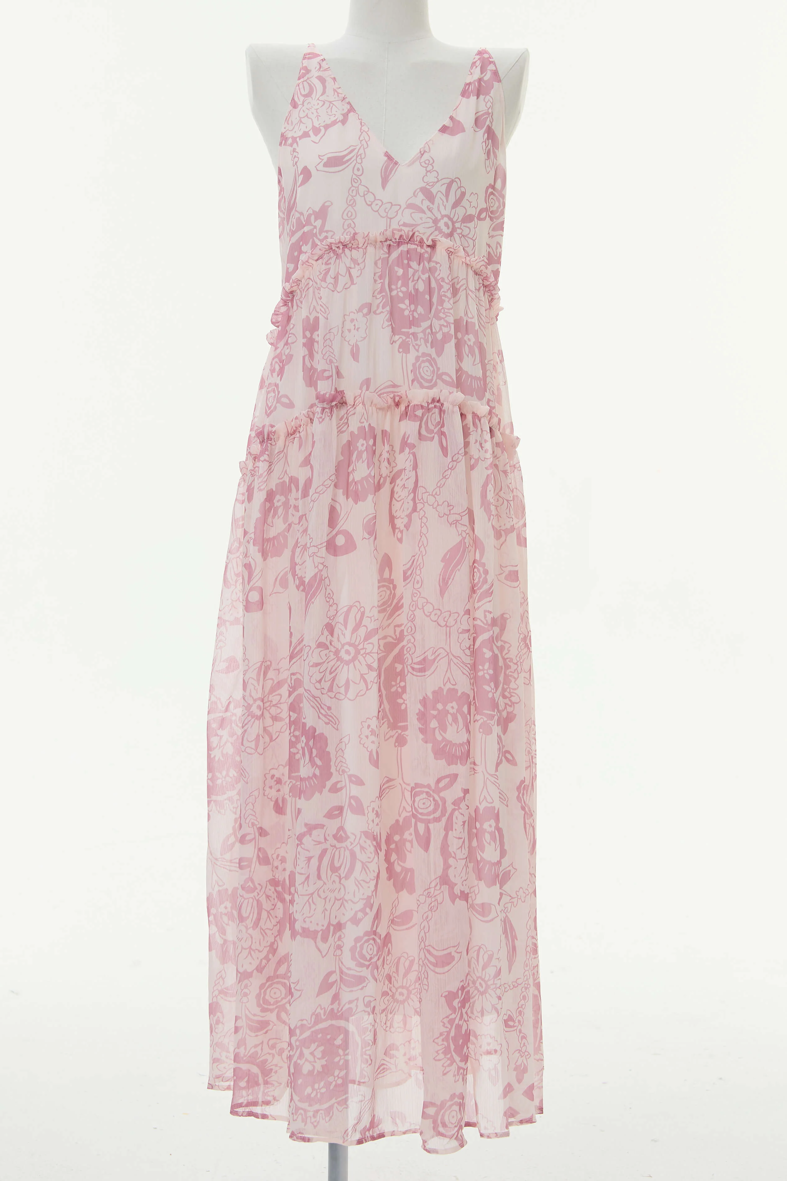 Soleil Printed Chiffon Maxi Dress - lilac - Image 4