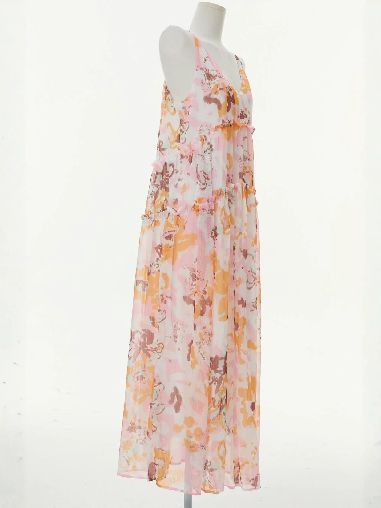 Soleil Printed Chiffon Maxi Dress - pink - Image 4