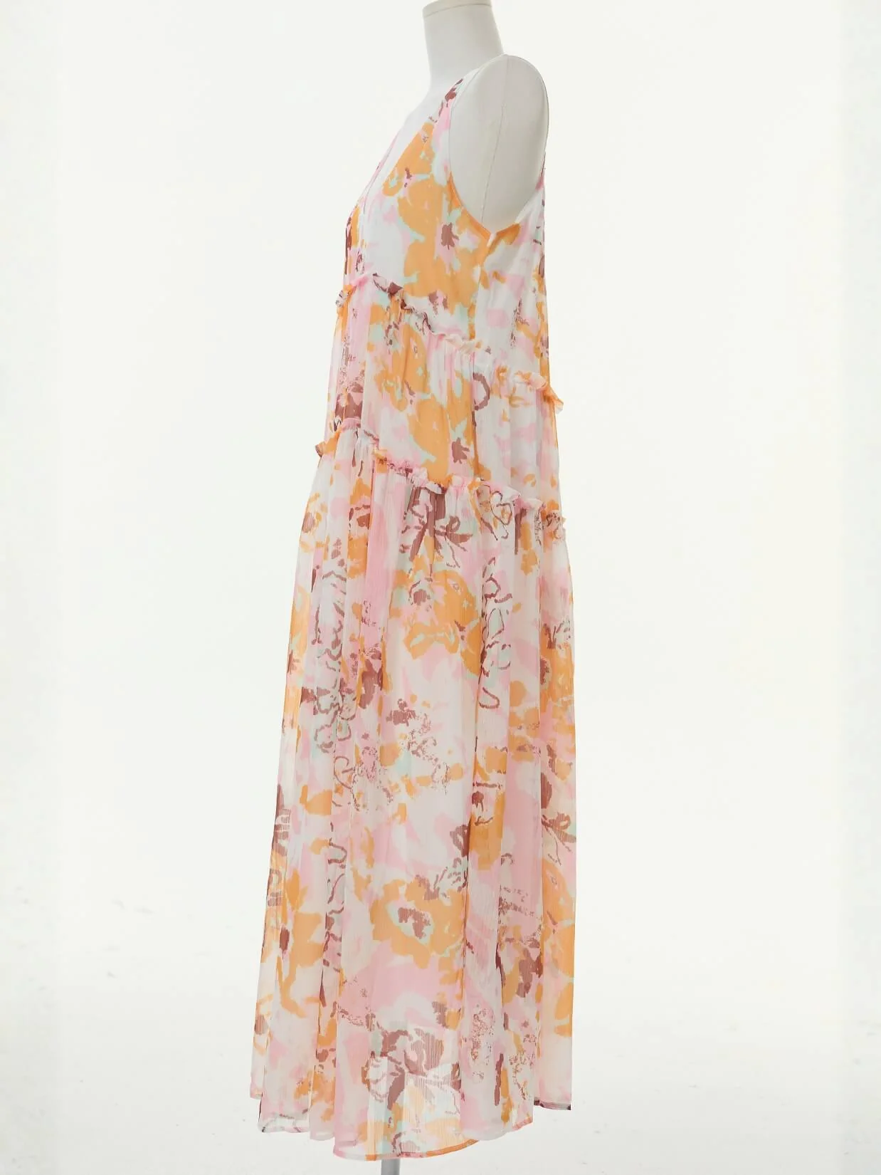 Soleil Printed Chiffon Maxi Dress - pink - Image 5