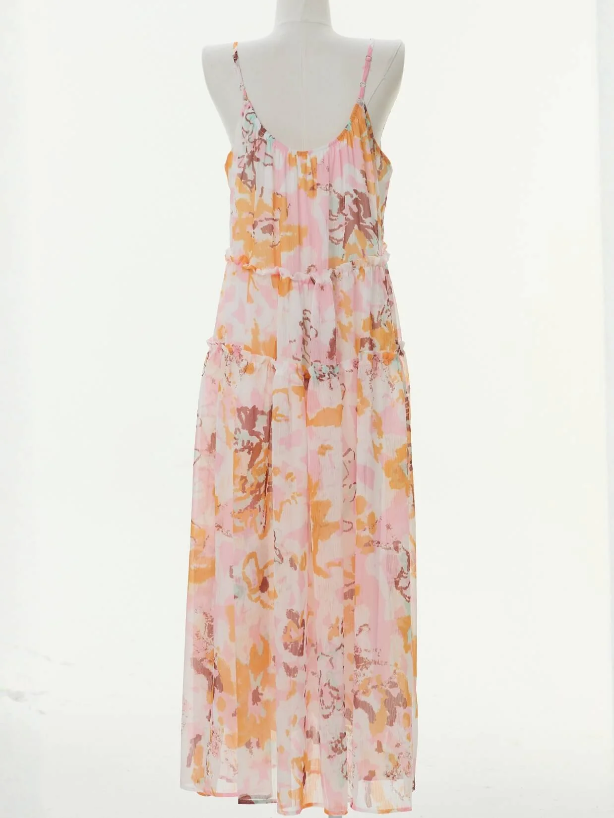 Soleil Printed Chiffon Maxi Dress - pink - Image 6