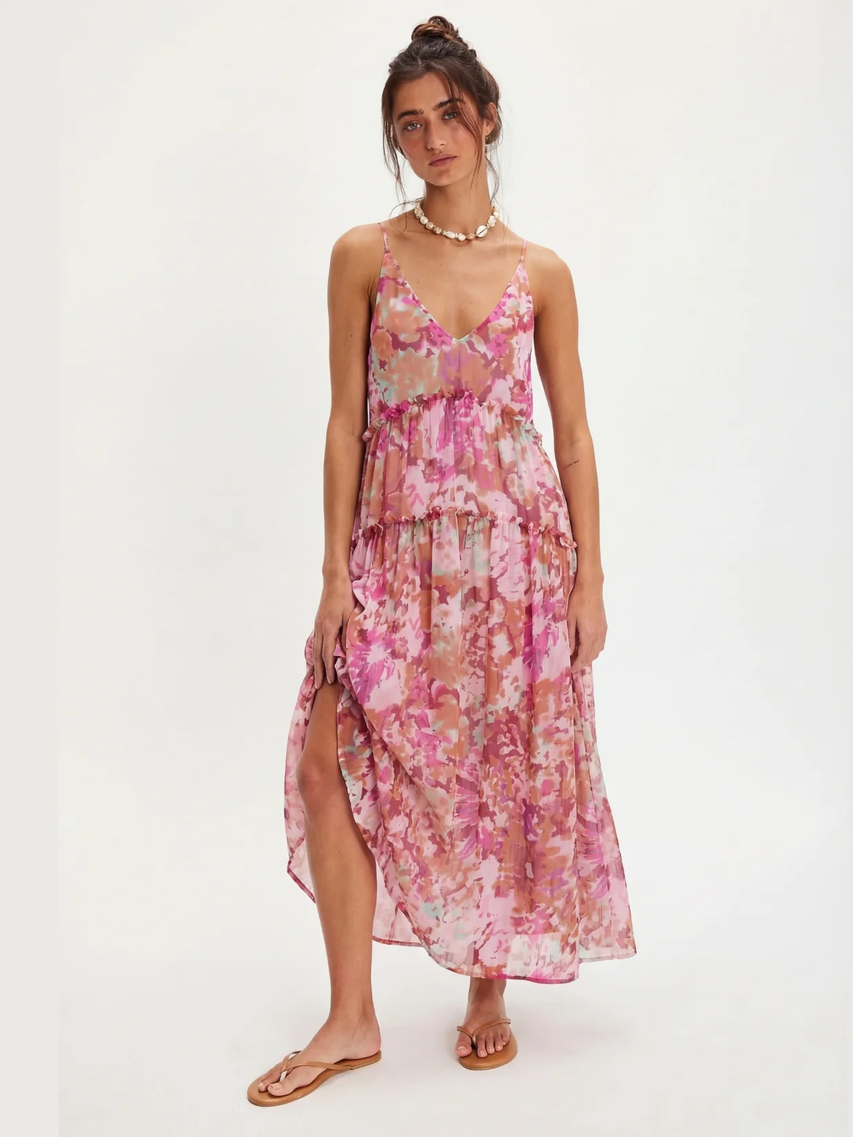 Soleil Printed Chiffon Maxi Dress - purple - Image 2