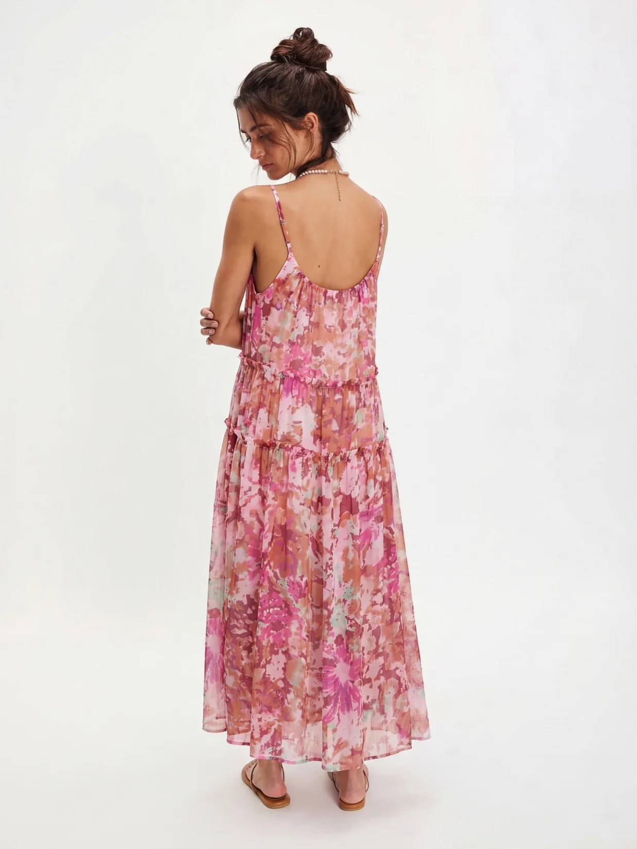 Soleil Printed Chiffon Maxi Dress - purple - Image 3