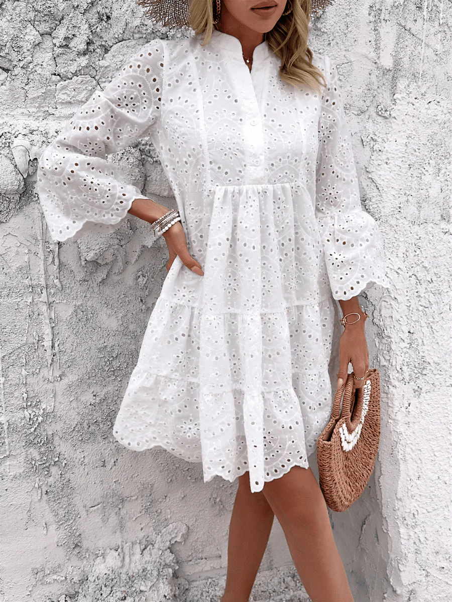 Somebody To Love Eyelet Lace Mini Dress
