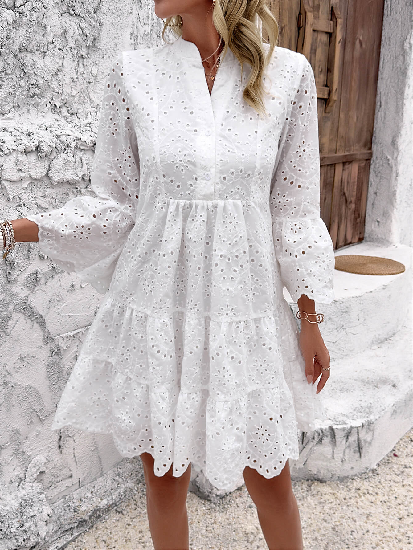 Somebody To Love Eyelet Lace Mini Dress - Image 2