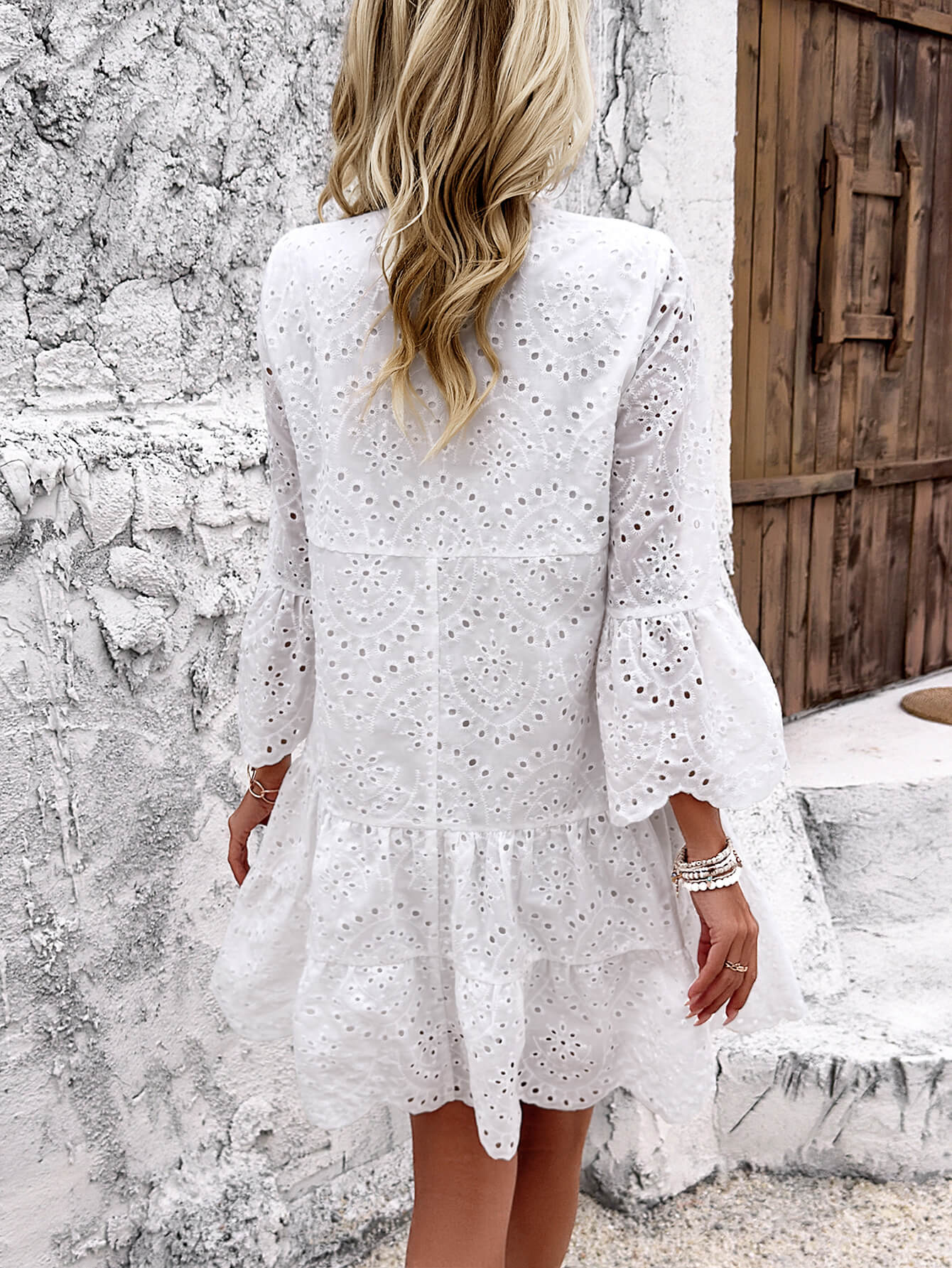 Somebody To Love Eyelet Lace Mini Dress - Image 4