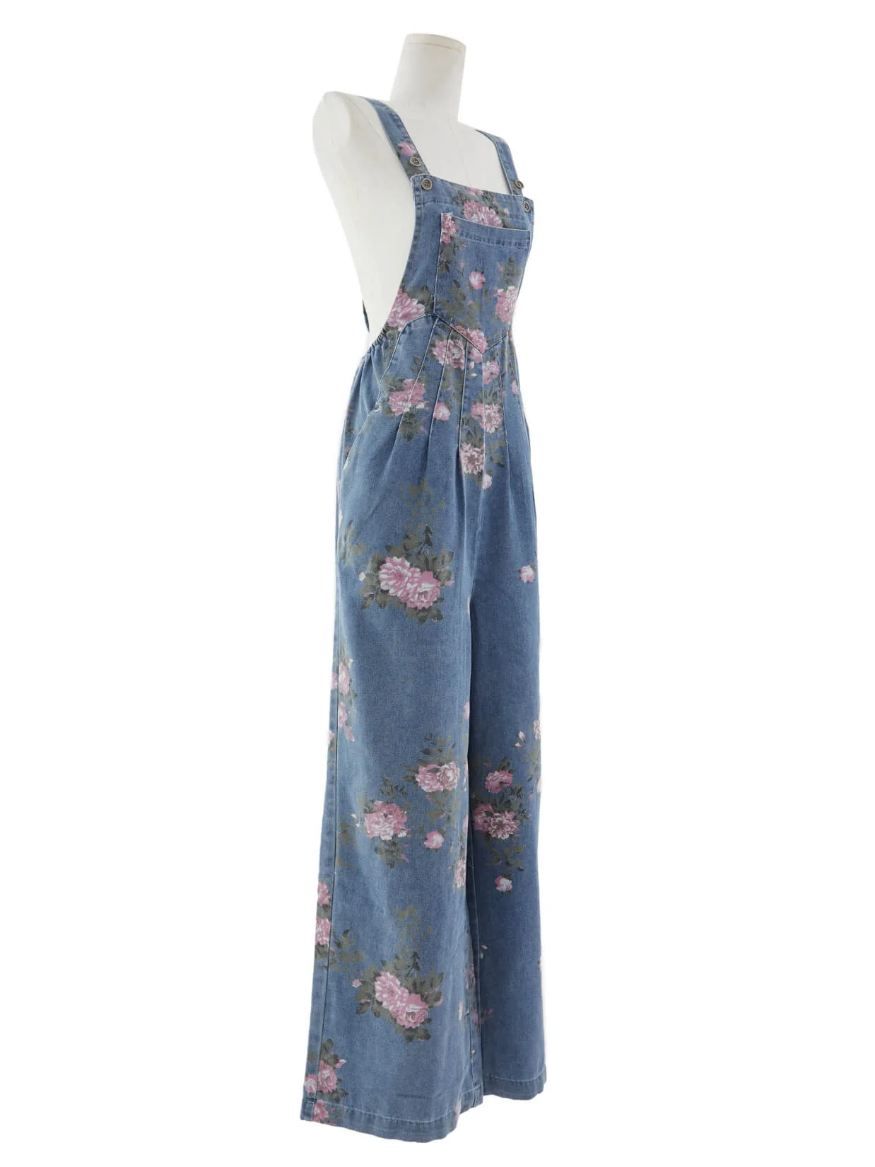 Sophia Rose Denim Wide Leg Overalls - Image 7