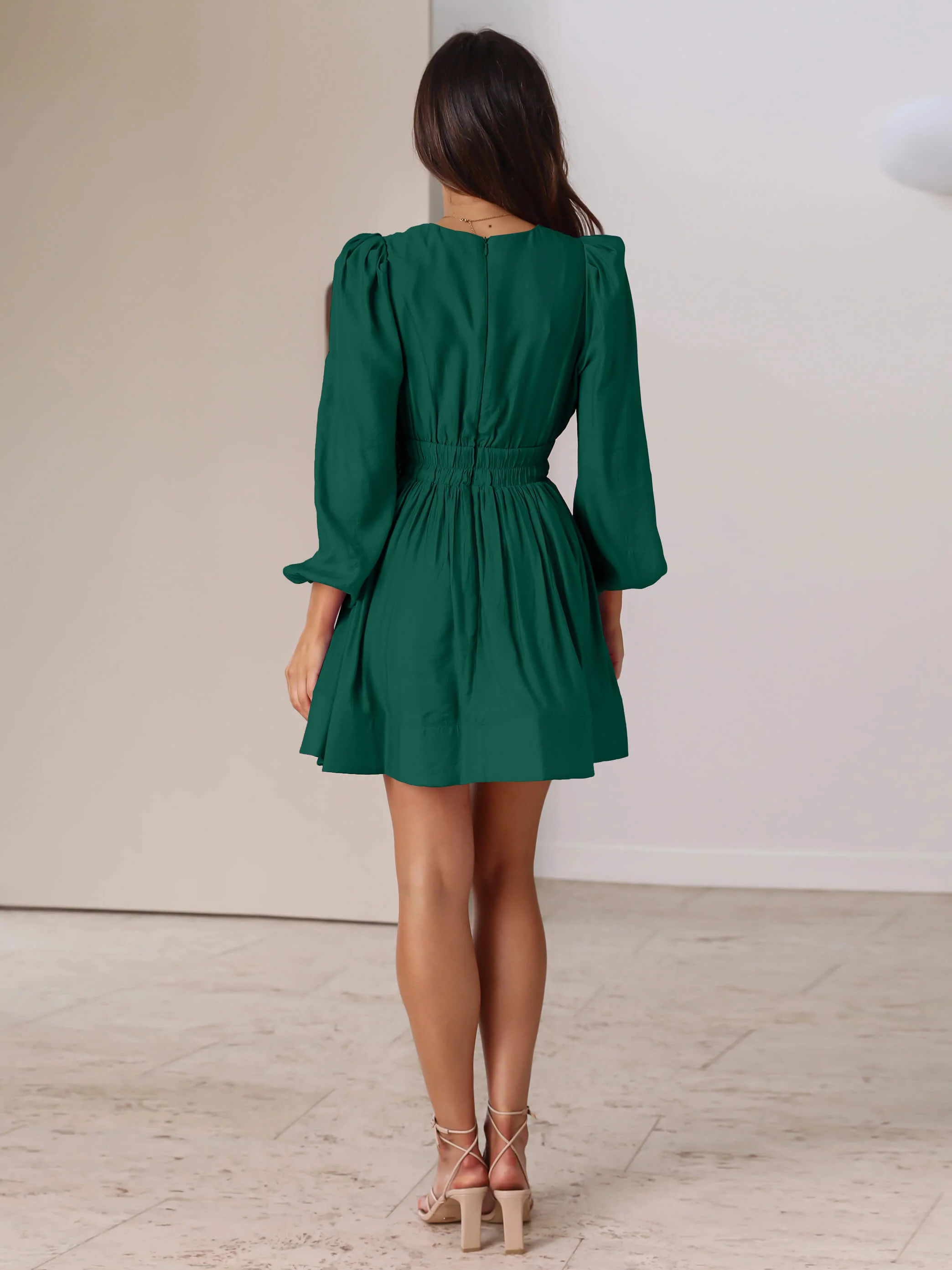 Spin In Party Mini Dress - Emerald - Image 3