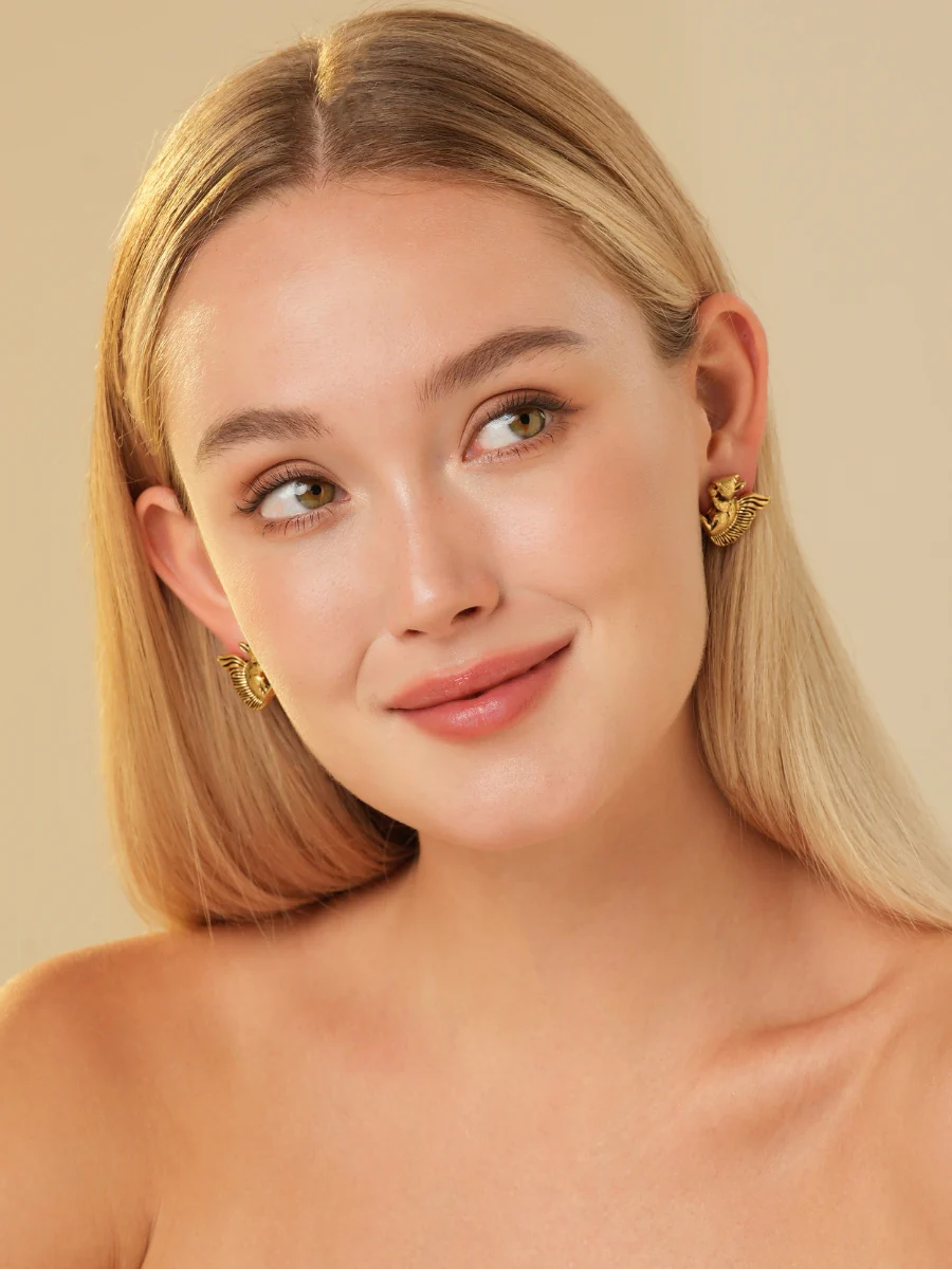 Squirrel Gold Plated Stud Earrings - Image 3