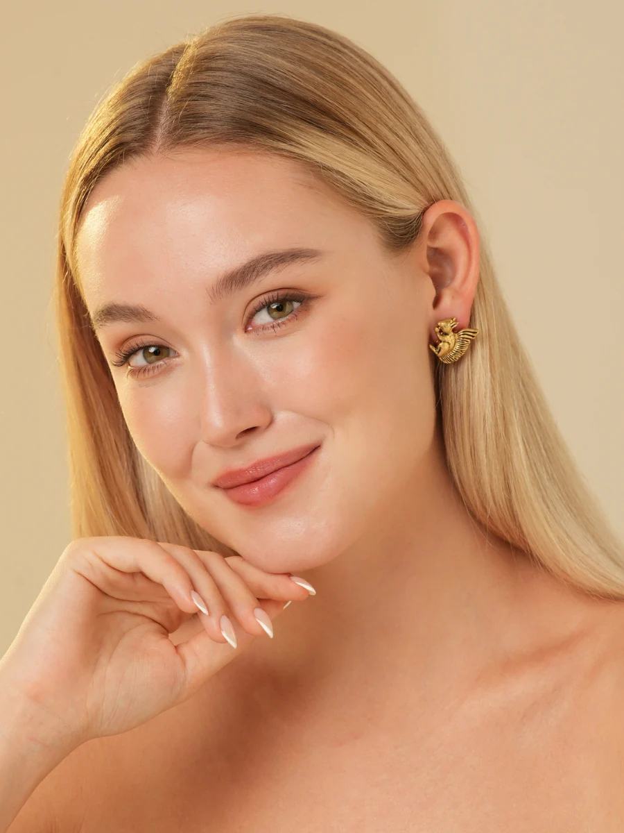 Squirrel Gold Plated Stud Earrings - Image 5