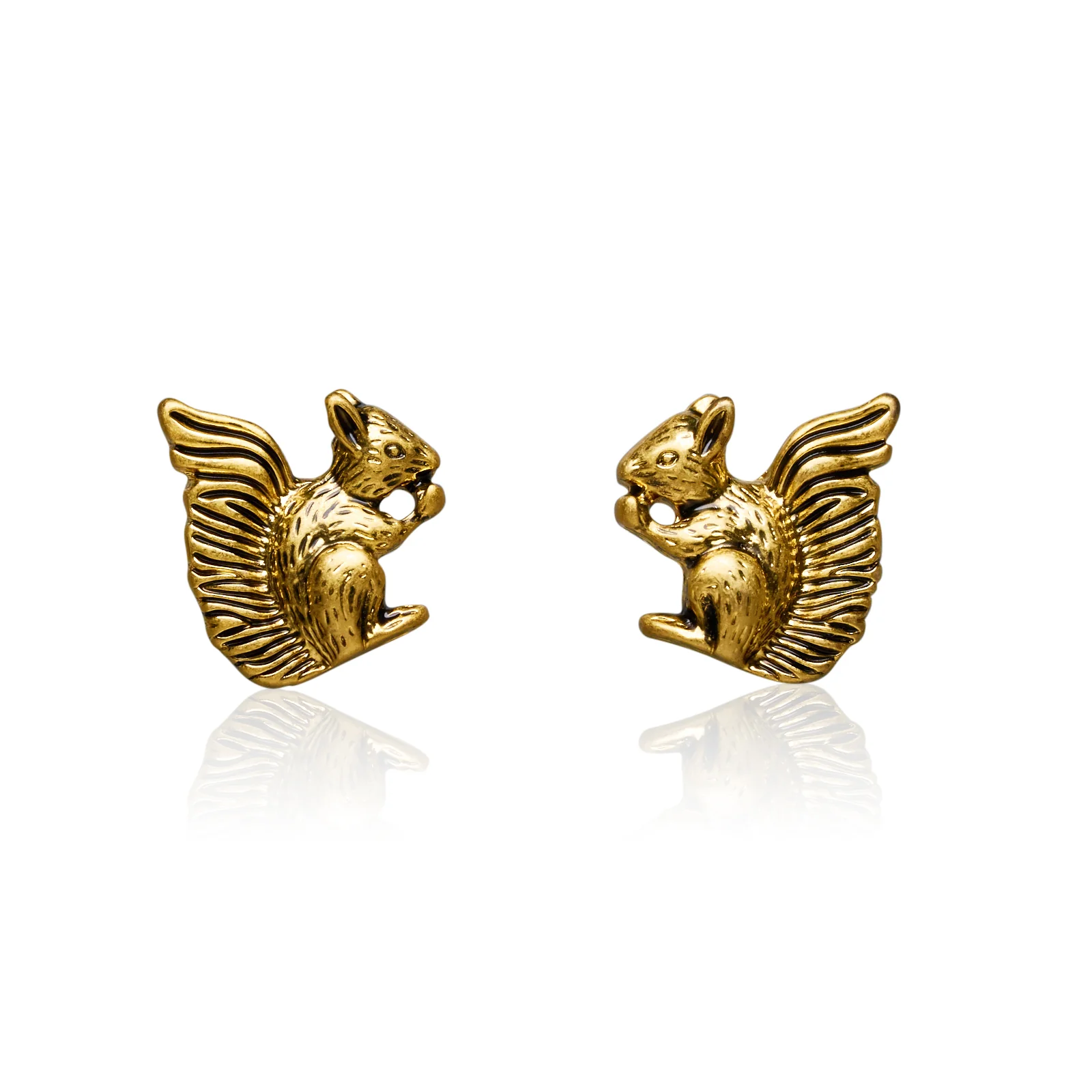 Squirrel Gold Plated Stud Earrings - Image 8