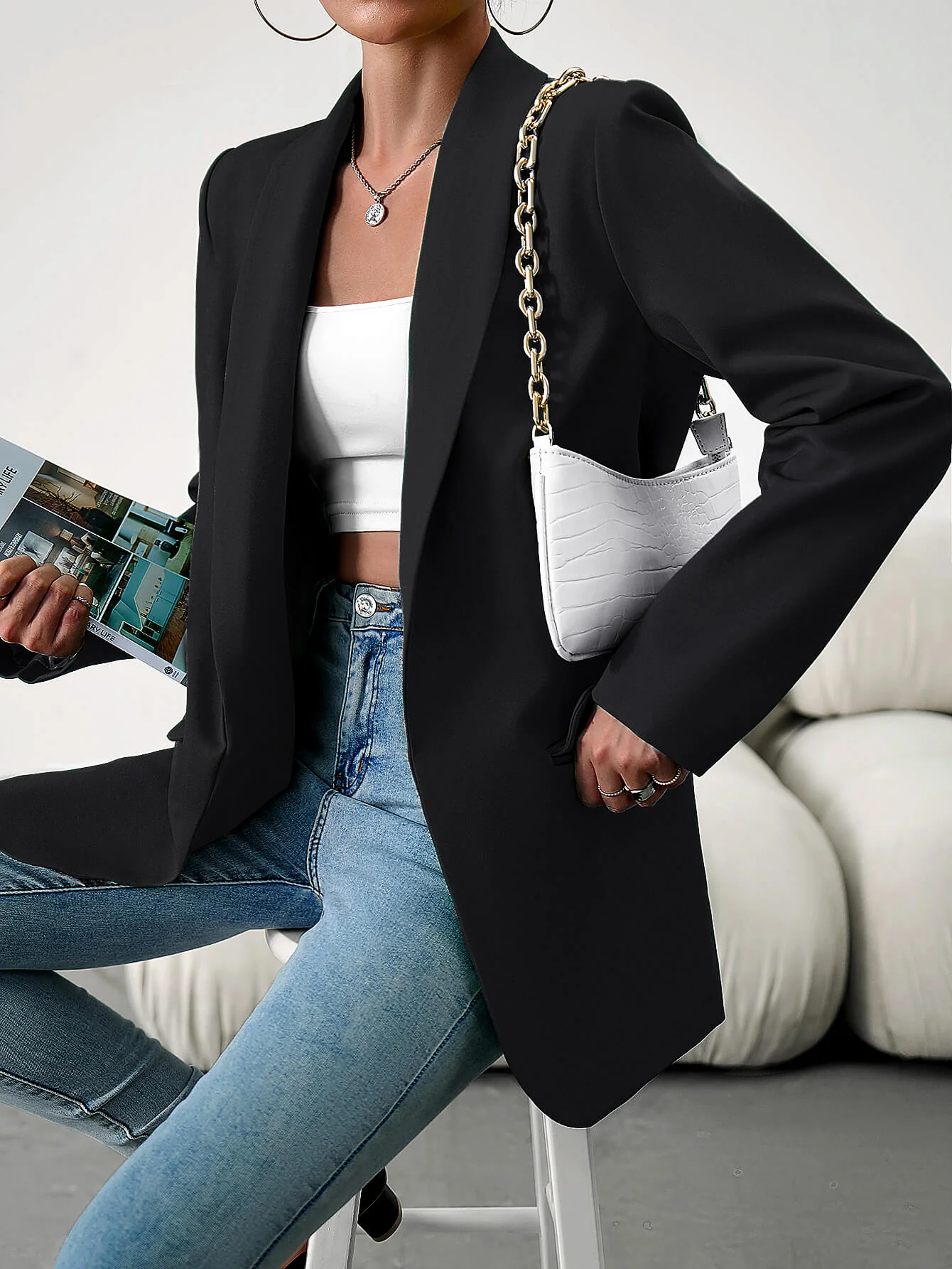 Standards Pocketed Blazer - Black - Image 3