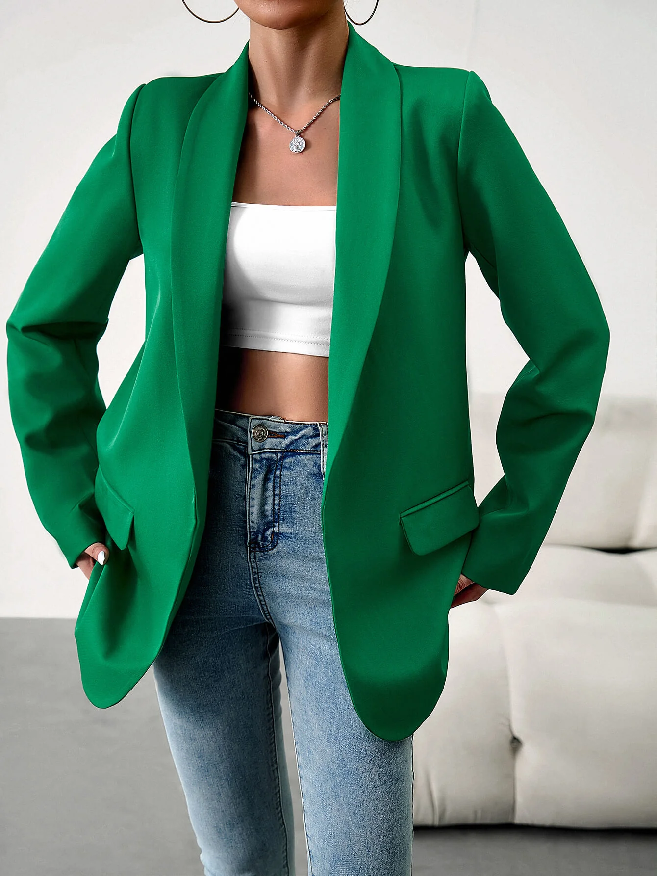 Standards Pocketed Blazer - Green - Image 2