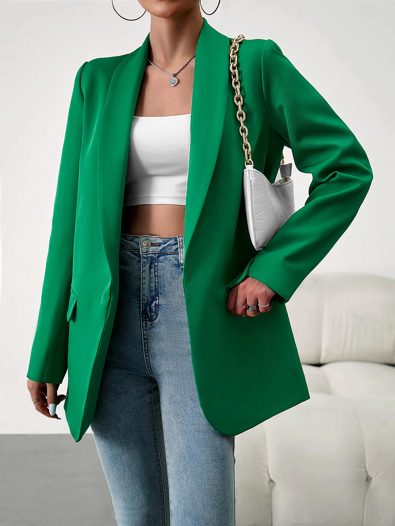 Standards Pocketed Blazer - Green - Image 3