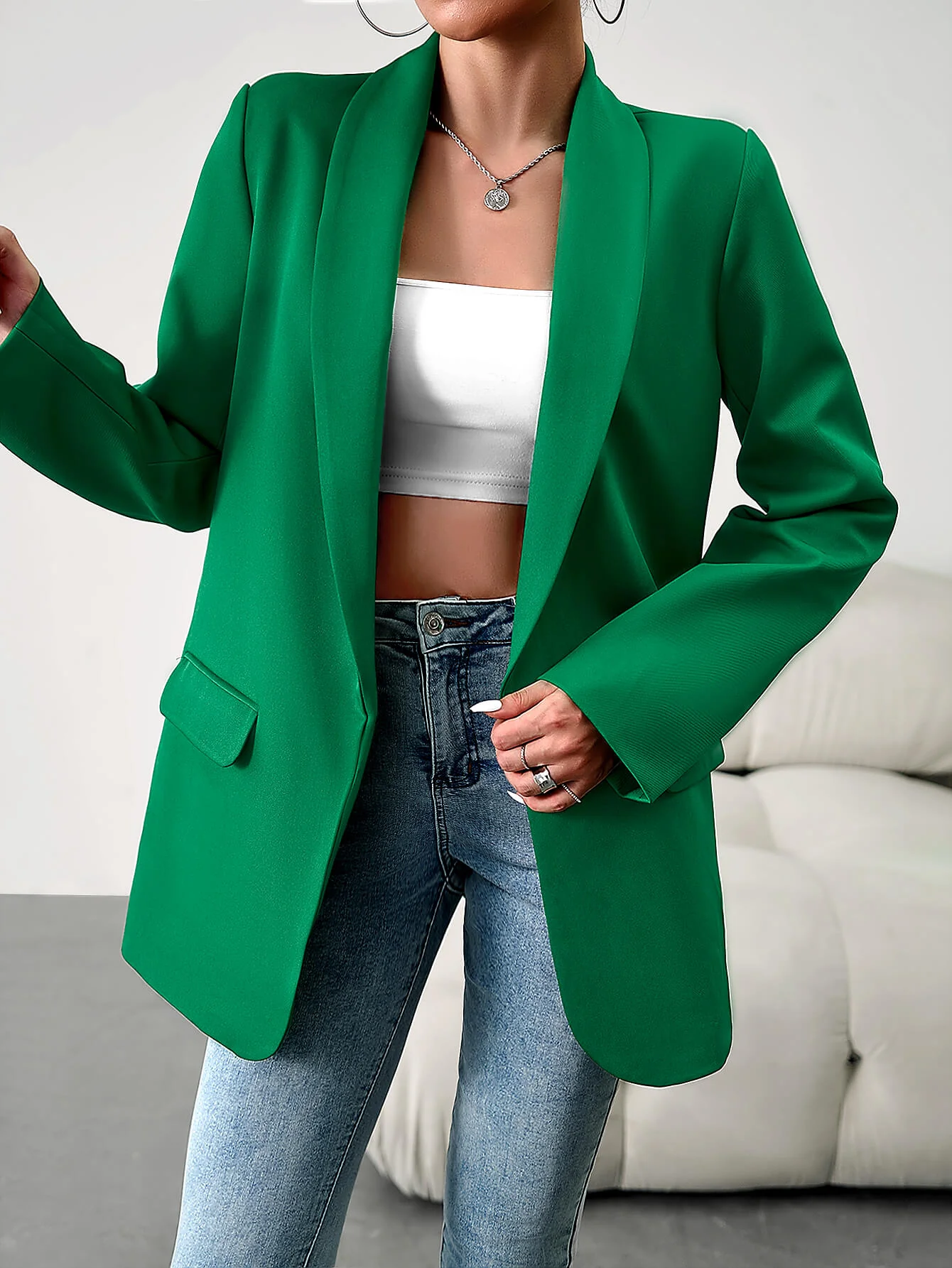 Standards Pocketed Blazer - Green - Image 4