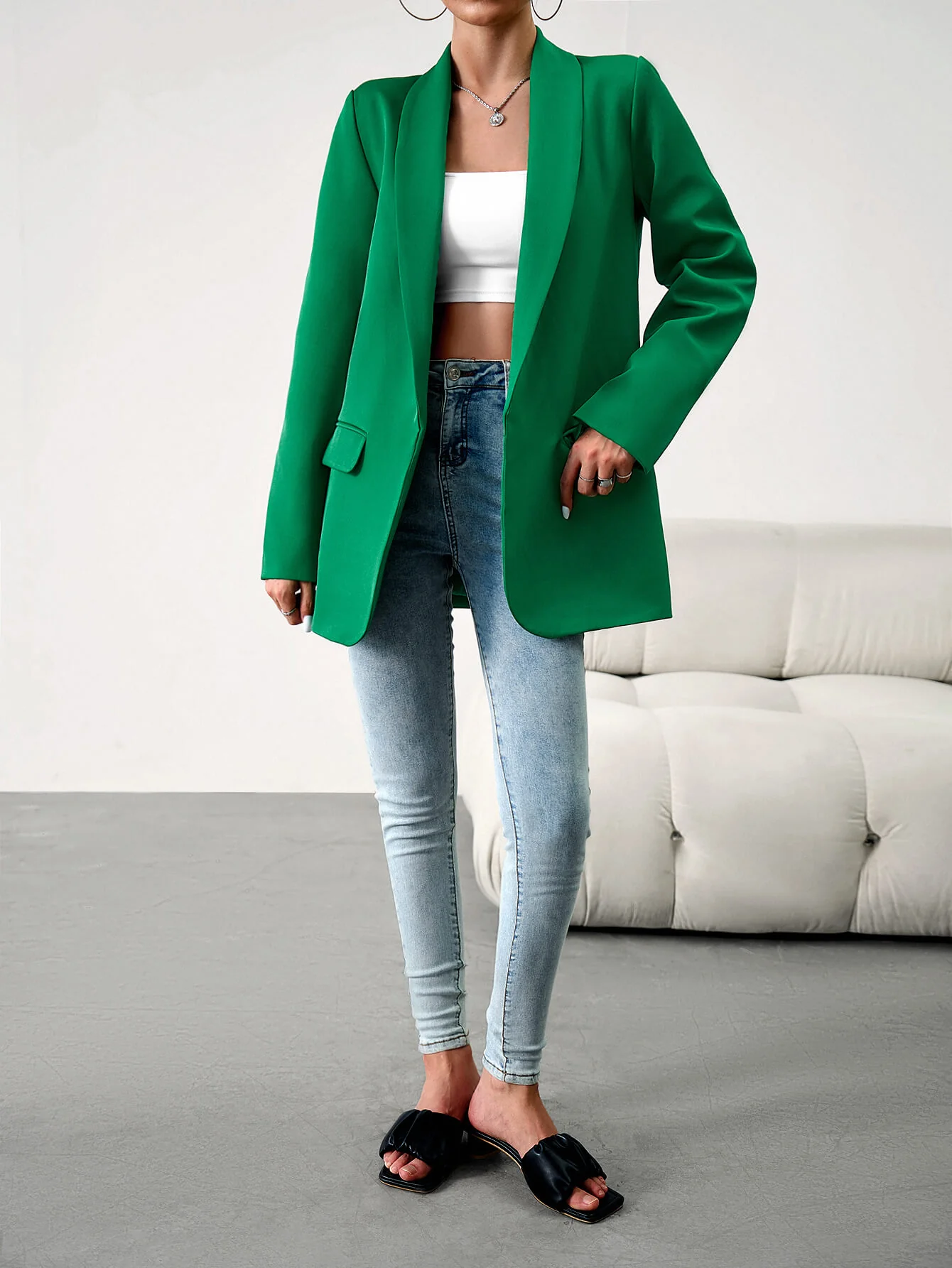 Standards Pocketed Blazer - Green - Image 6