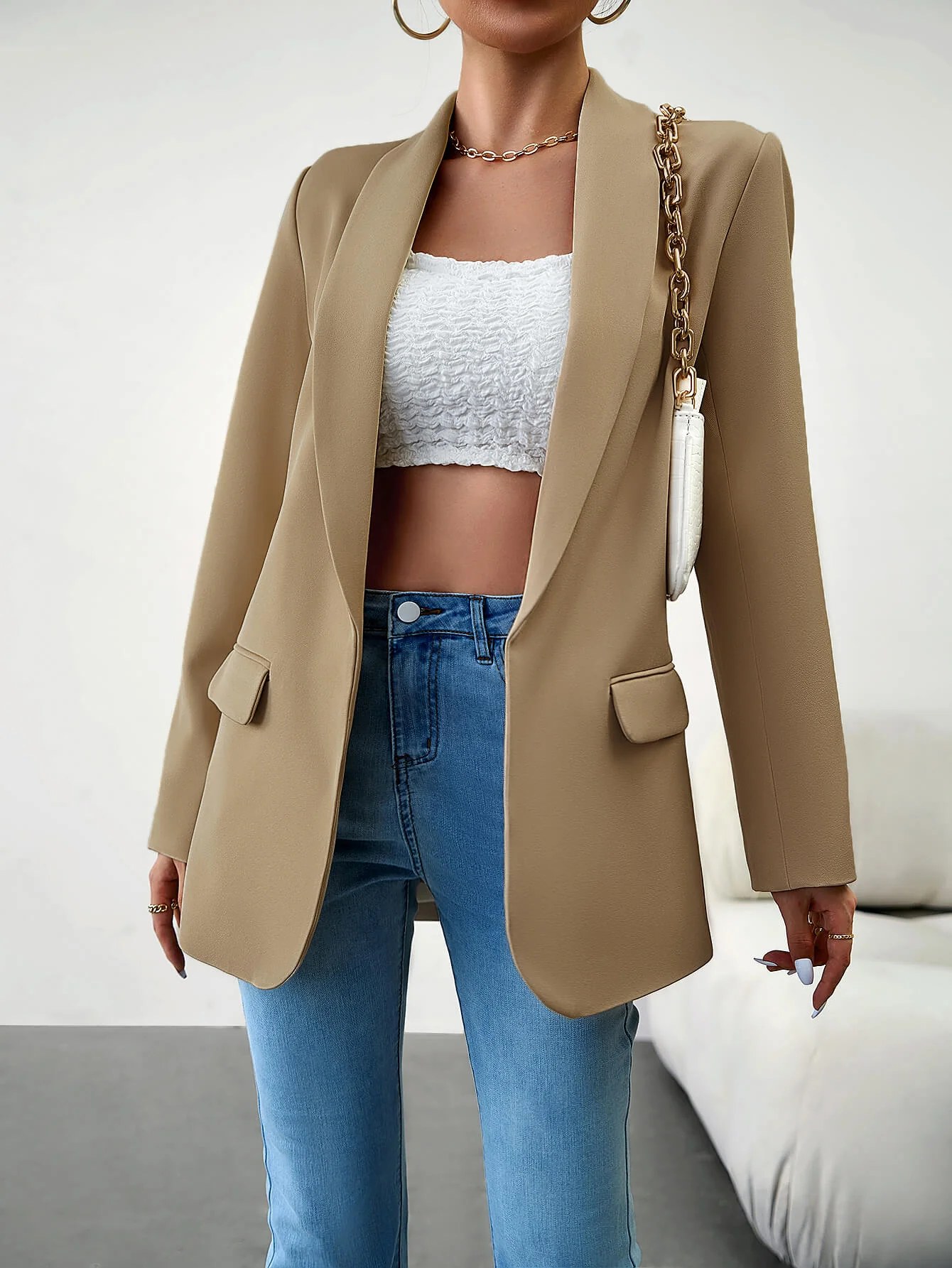 Standards Pocketed Blazer - Khaki - Image 3