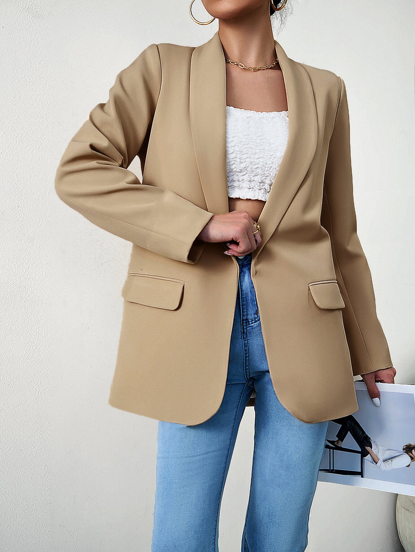 Standards Pocketed Blazer - Khaki - Image 4