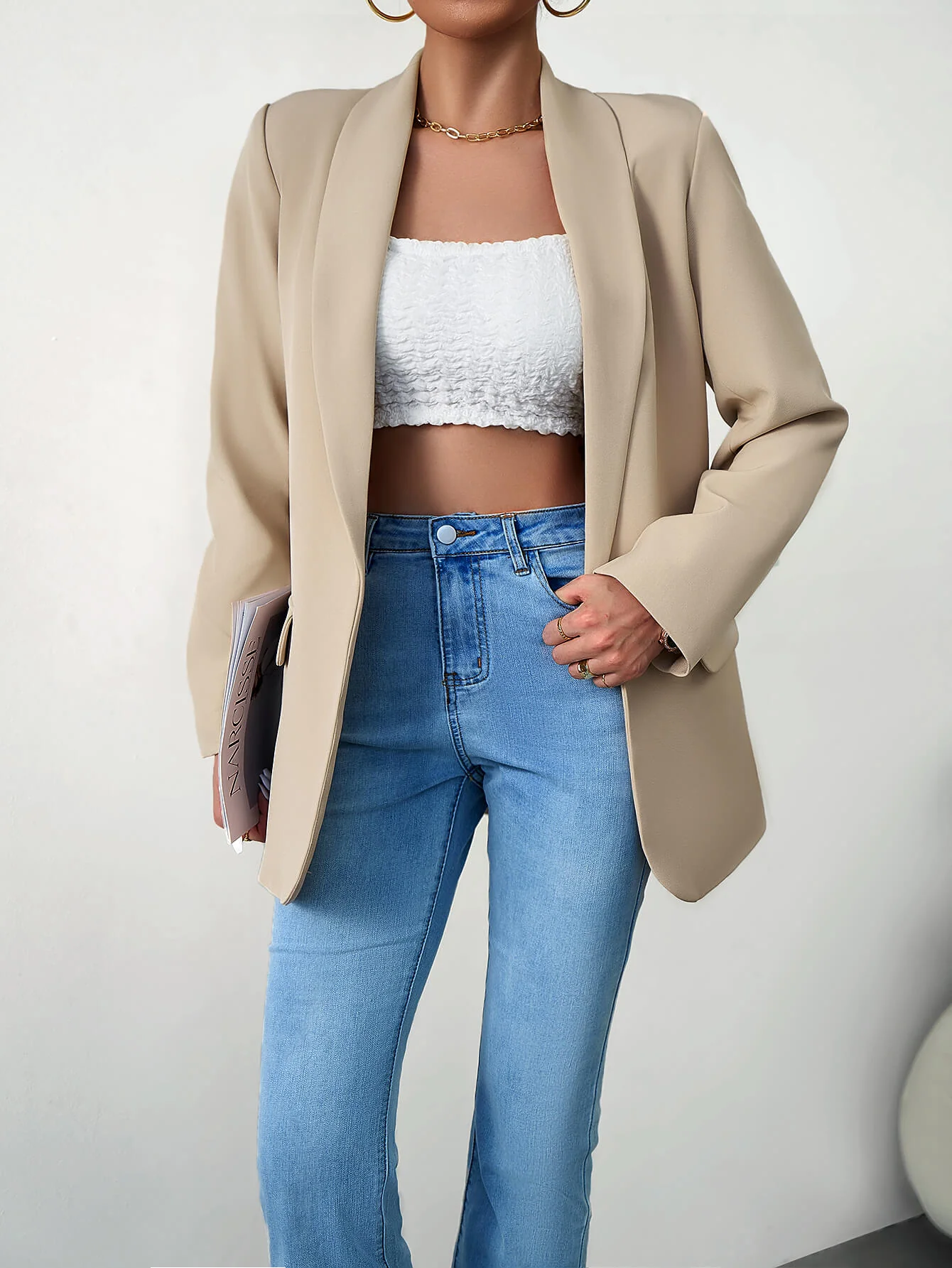 Standards Pocketed Blazer - Neutral - Image 3